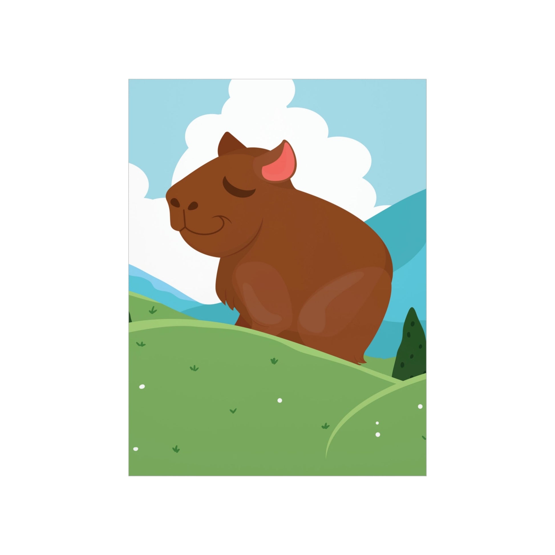 Mountain Wild Capybara Cute Funny Anime Art Cartoon Art Premium Matte Vertical Posters Ichaku [Perfect Gifts Selection]
