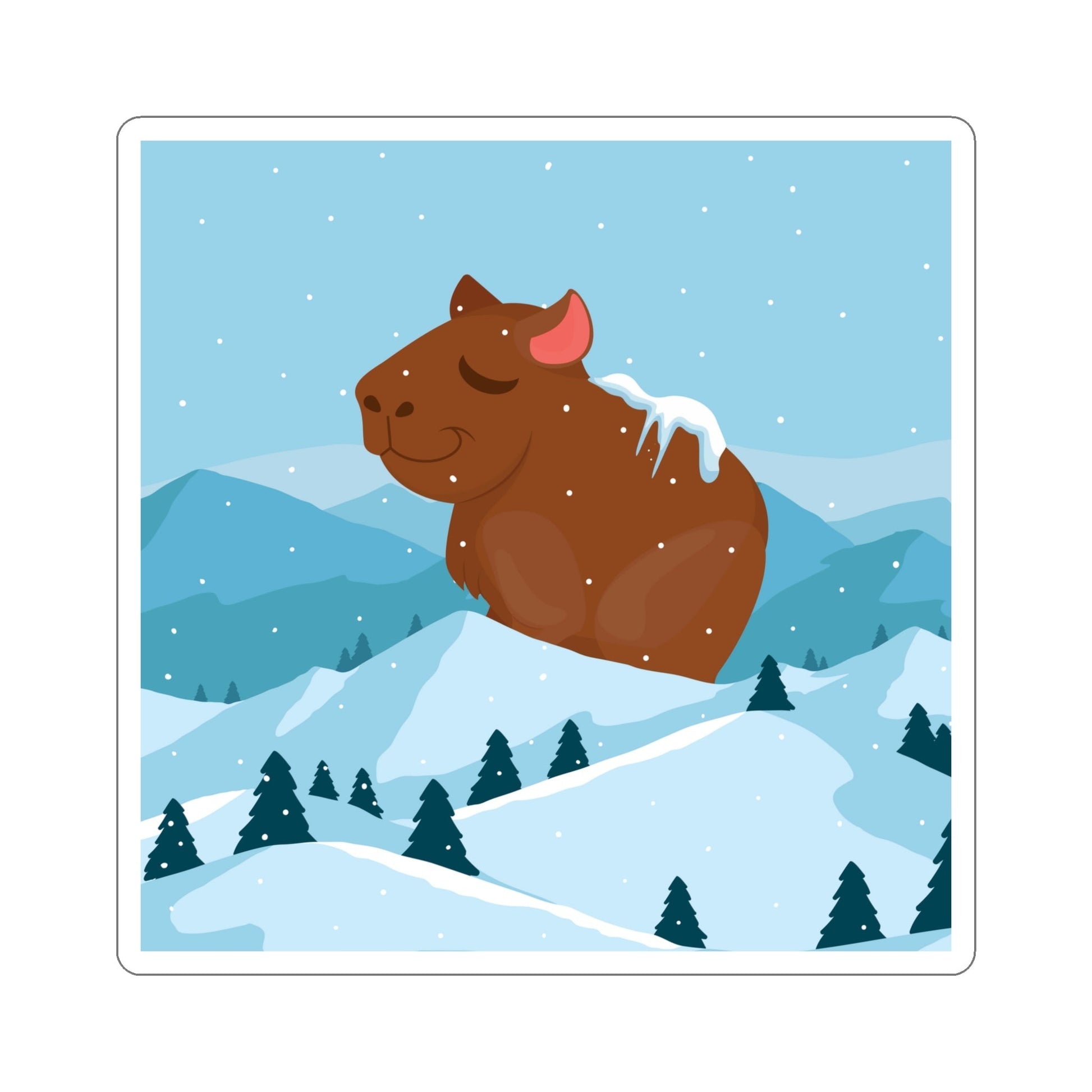 Mountain Wild Capybara Cute Funny Anime Art Cartoon Die-Cut Sticker Ichaku [Perfect Gifts Selection]