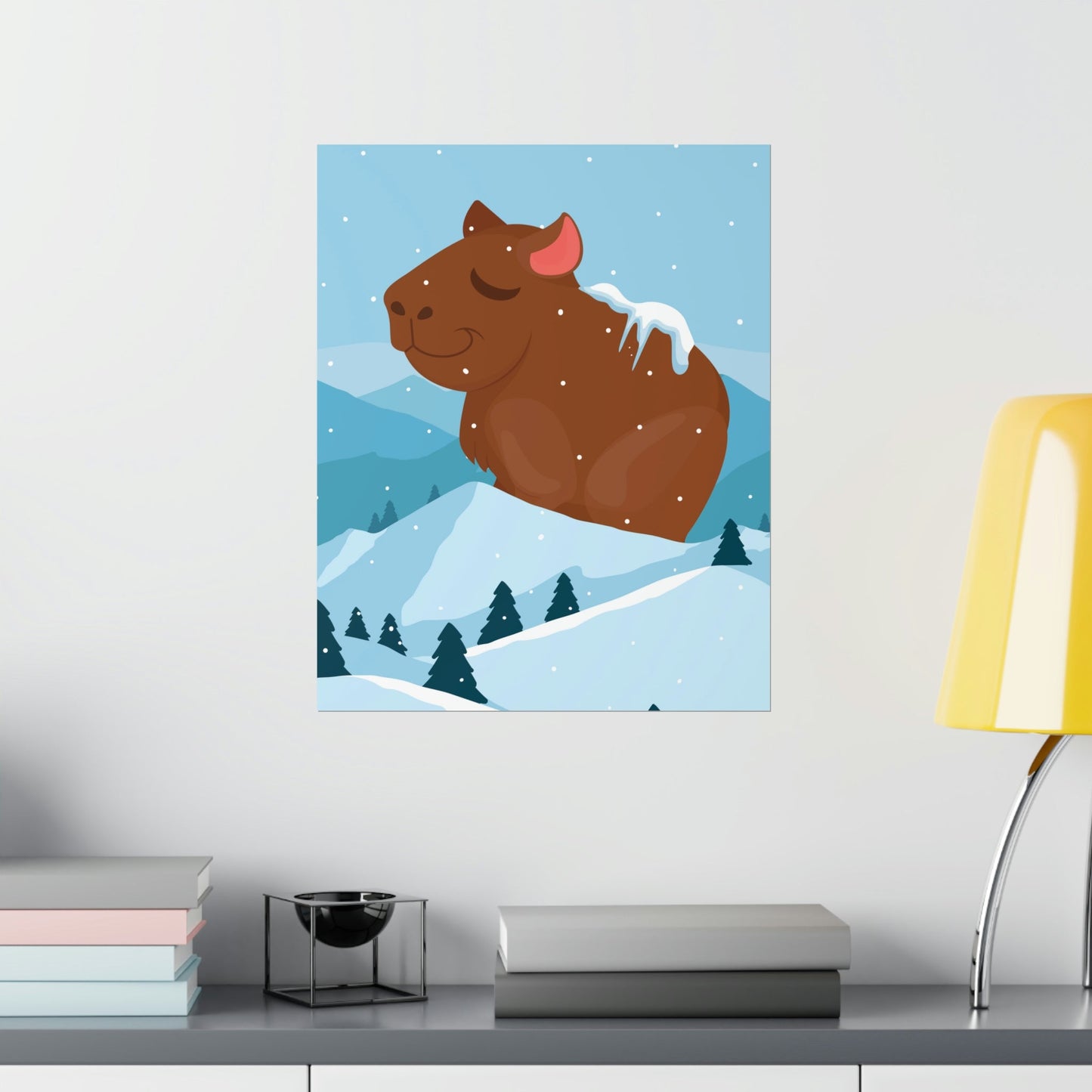 Mountain Wild Capybara Cute Funny Anime Art Cartoon Premium Matte Vertical Posters Ichaku [Perfect Gifts Selection]