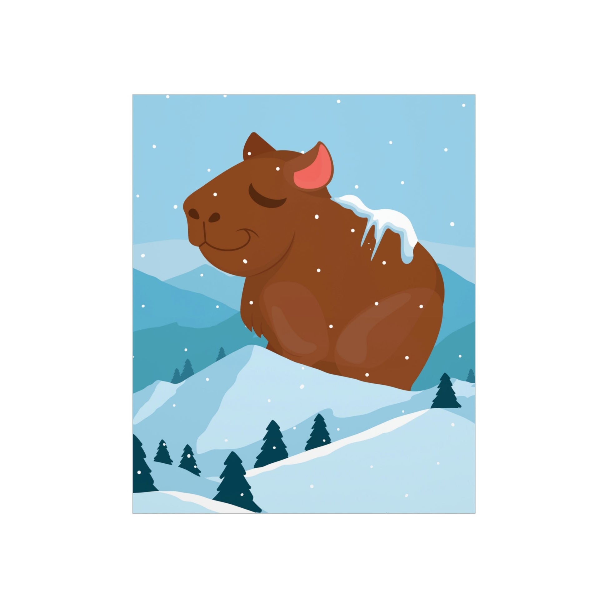 Mountain Wild Capybara Cute Funny Anime Art Cartoon Premium Matte Vertical Posters Ichaku [Perfect Gifts Selection]