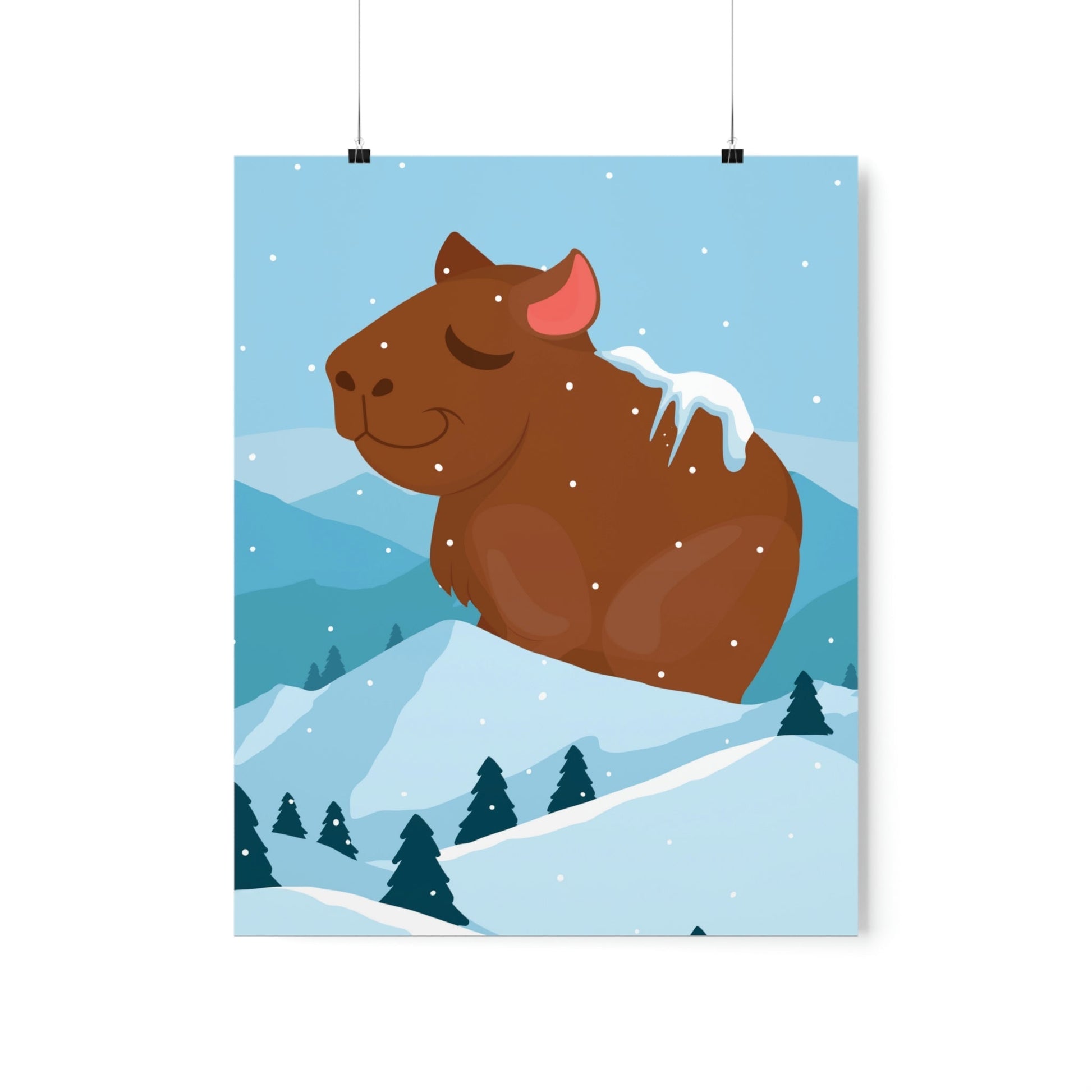 Mountain Wild Capybara Cute Funny Anime Art Cartoon Premium Matte Vertical Posters Ichaku [Perfect Gifts Selection]