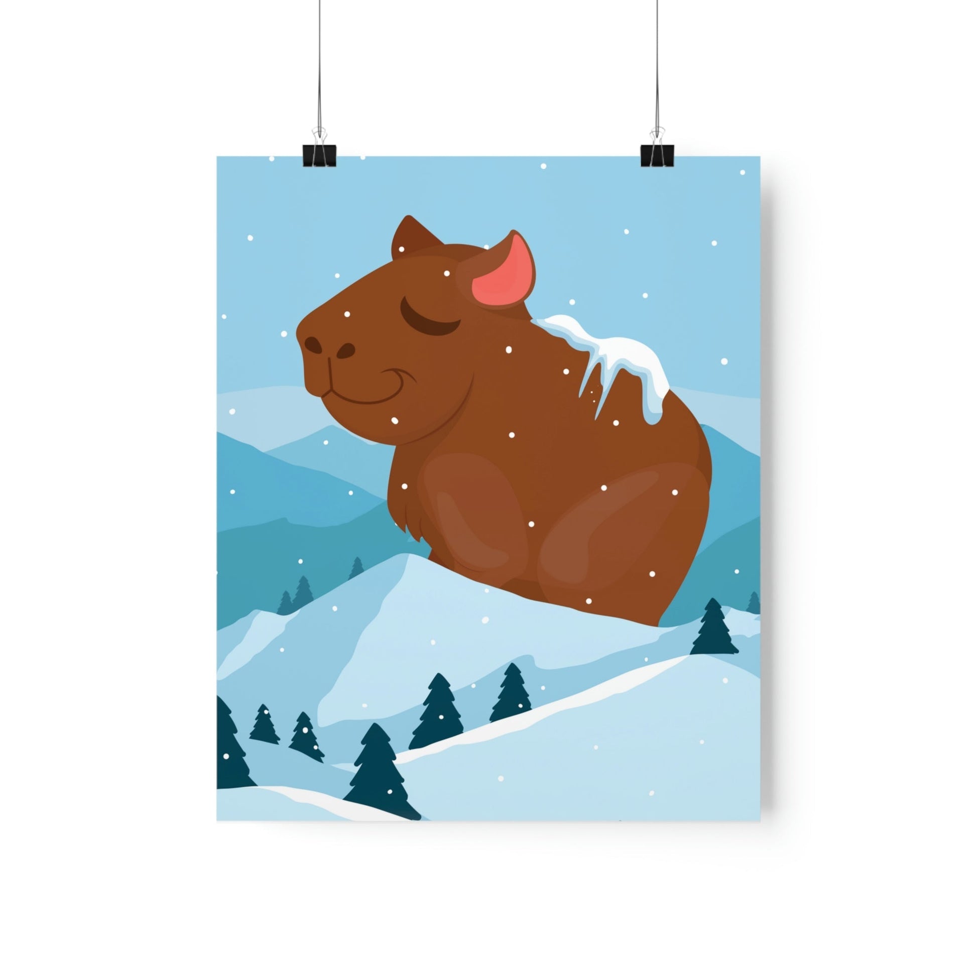 Mountain Wild Capybara Cute Funny Anime Art Cartoon Premium Matte Vertical Posters Ichaku [Perfect Gifts Selection]