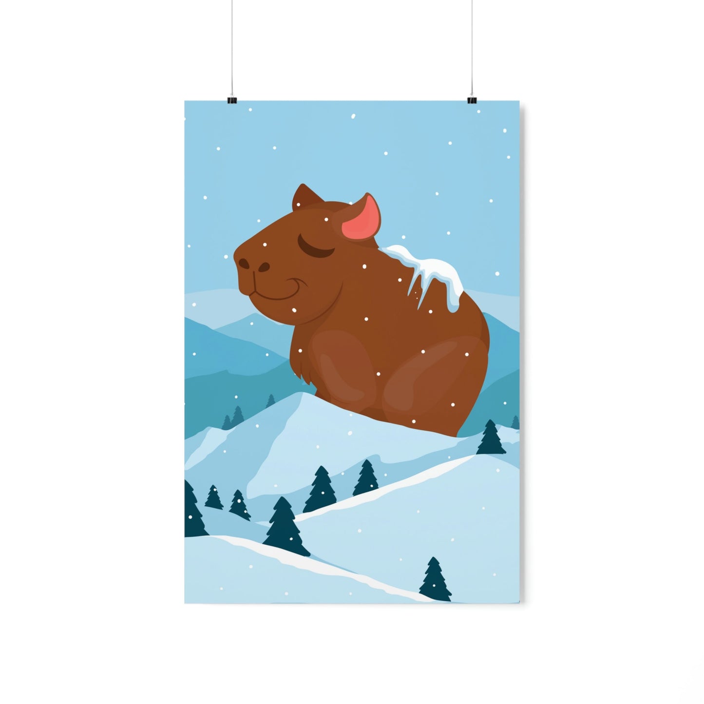 Mountain Wild Capybara Cute Funny Anime Art Cartoon Premium Matte Vertical Posters Ichaku [Perfect Gifts Selection]