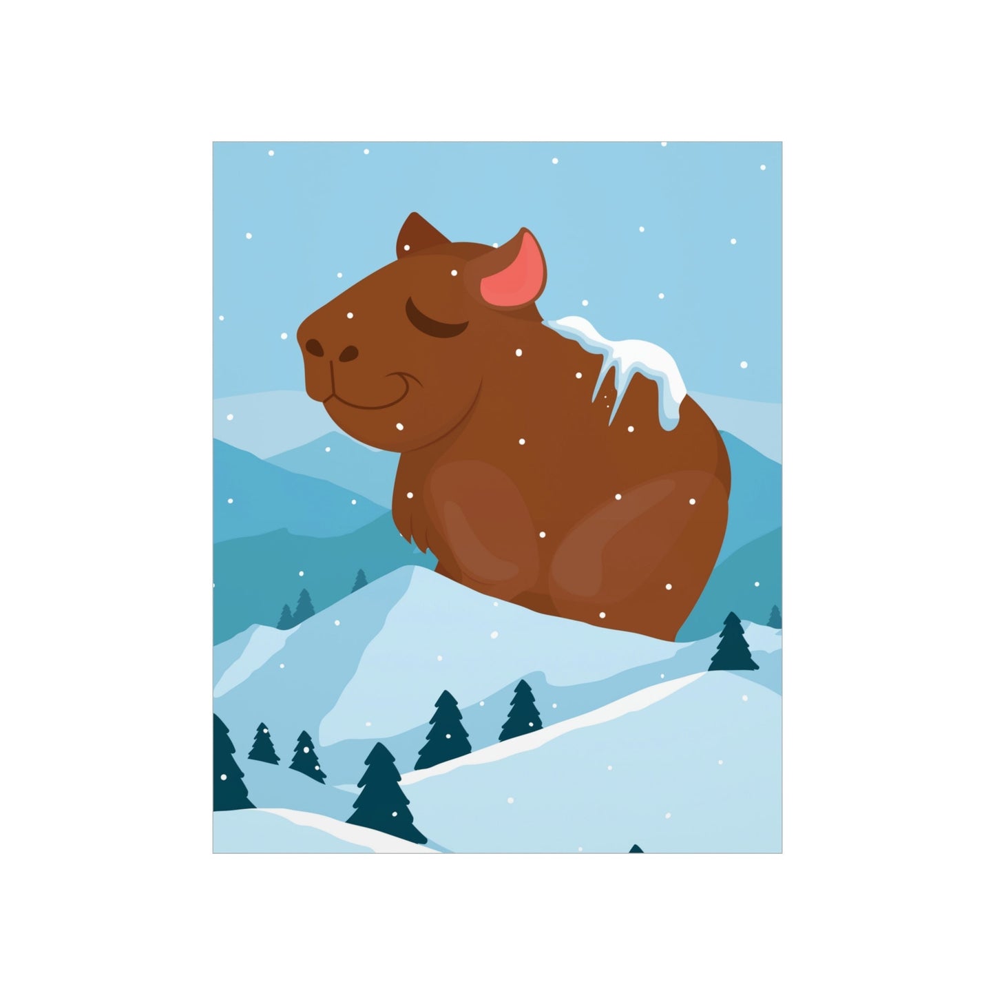 Mountain Wild Capybara Cute Funny Anime Art Cartoon Premium Matte Vertical Posters Ichaku [Perfect Gifts Selection]