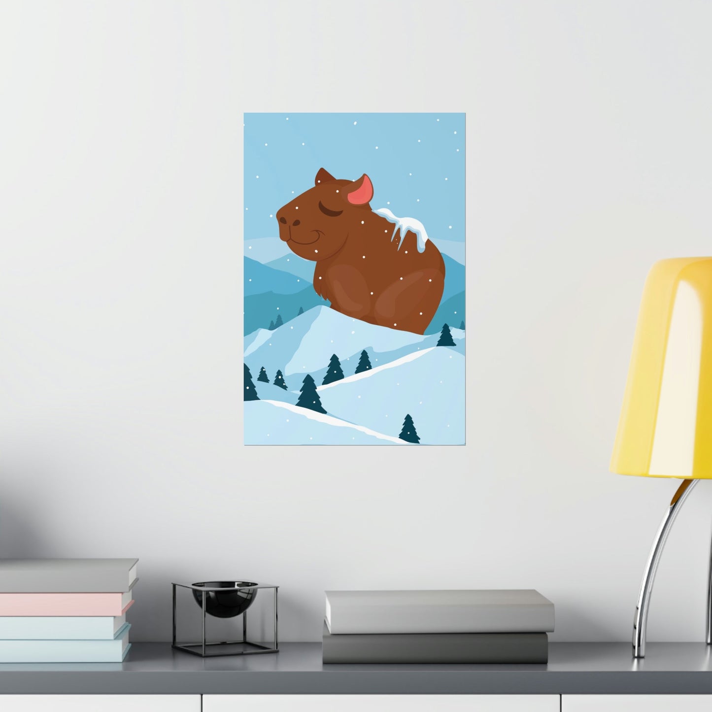 Mountain Wild Capybara Cute Funny Anime Art Cartoon Premium Matte Vertical Posters Ichaku [Perfect Gifts Selection]