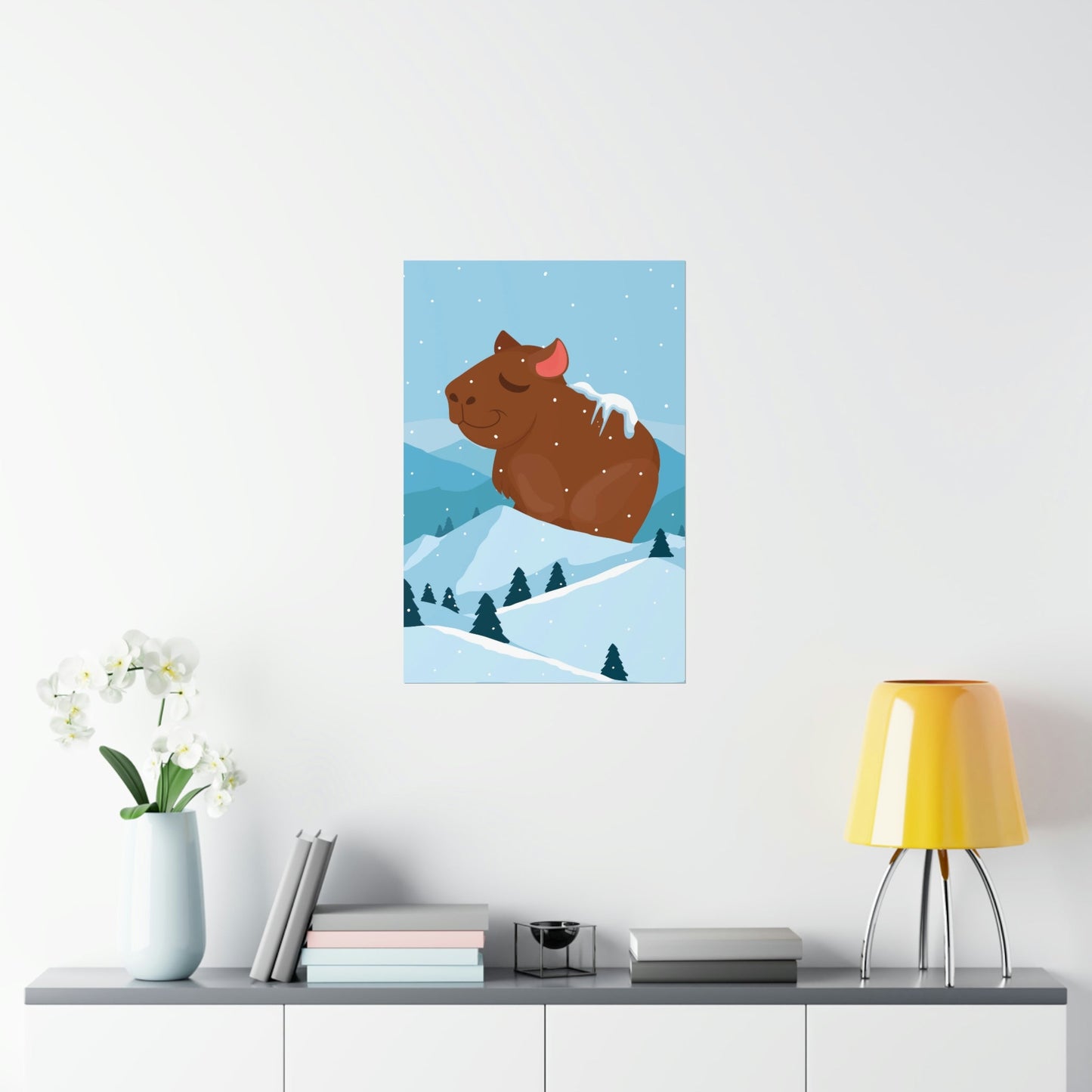 Mountain Wild Capybara Cute Funny Anime Art Cartoon Premium Matte Vertical Posters Ichaku [Perfect Gifts Selection]