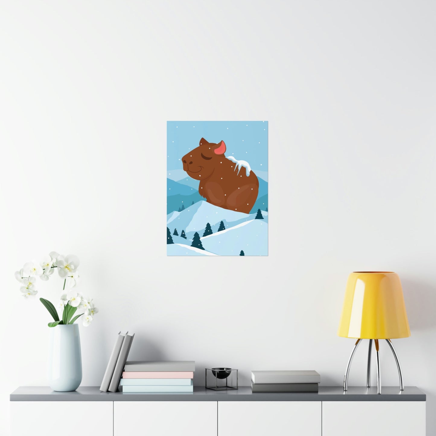 Mountain Wild Capybara Cute Funny Anime Art Cartoon Premium Matte Vertical Posters Ichaku [Perfect Gifts Selection]