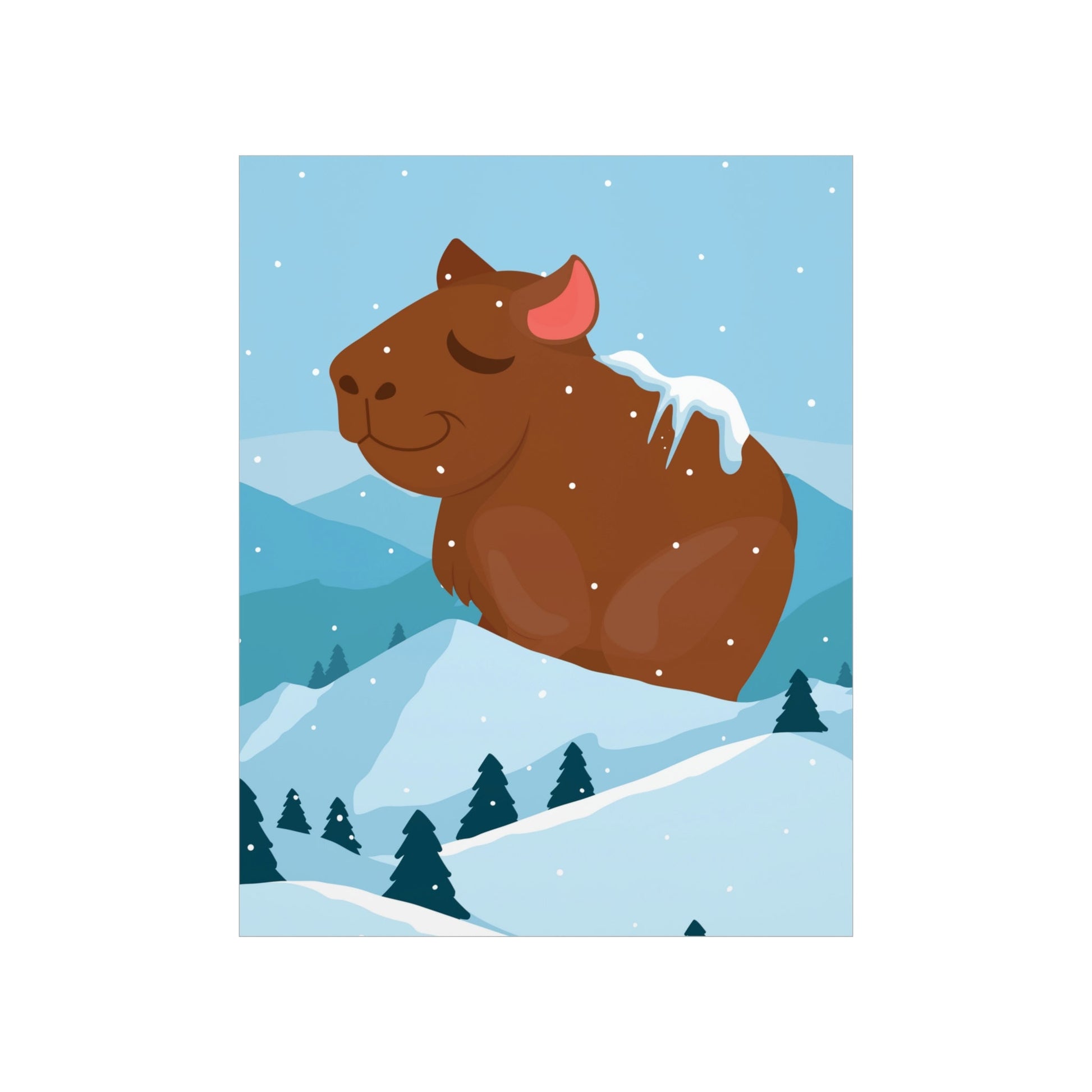 Mountain Wild Capybara Cute Funny Anime Art Cartoon Premium Matte Vertical Posters Ichaku [Perfect Gifts Selection]