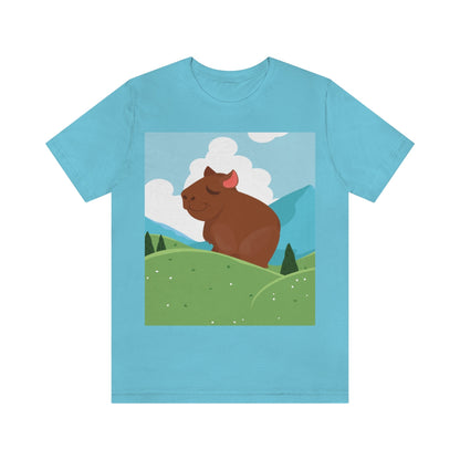 Mountain Wild Capybara Cute Funny Anime Art Cartoon Unisex Jersey Short Sleeve T-Shirt Ichaku [Perfect Gifts Selection]