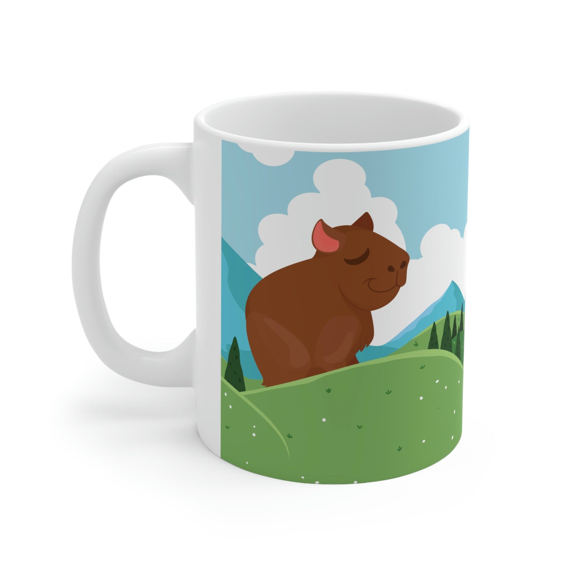 Mountain Wild Capybara Cute Funny Anime Art Ceramic Mug 11oz Ichaku [Perfect Gifts Selection]