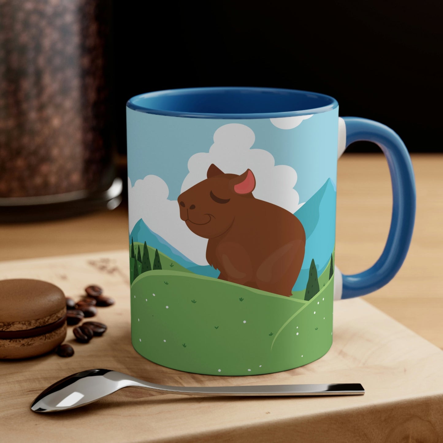 Mountain Wild Capybara Cute Funny Anime Art Classic Accent Coffee Mug 11oz Ichaku [Perfect Gifts Selection]