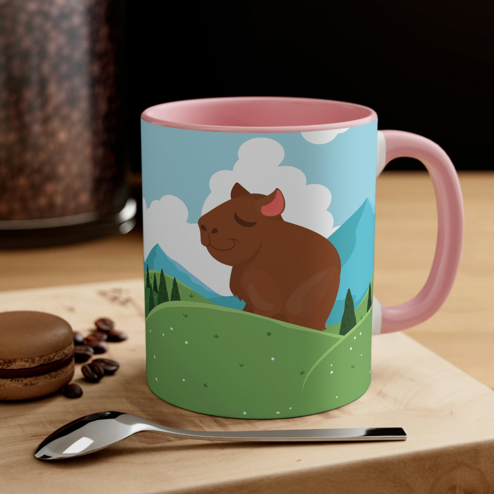 Mountain Wild Capybara Cute Funny Anime Art Classic Accent Coffee Mug 11oz Ichaku [Perfect Gifts Selection]