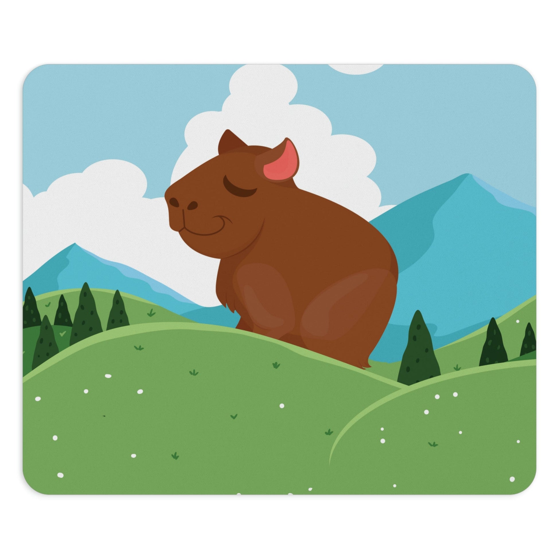Mountain Wild Capybara Cute Funny Anime Art Ergonomic Non-slip Creative Design Mouse Pad Ichaku [Perfect Gifts Selection]