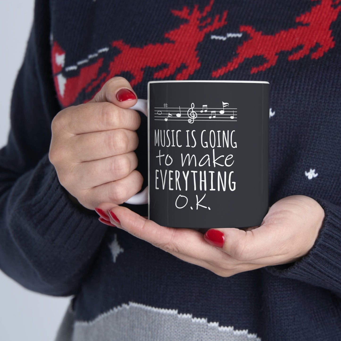 Music Is Going To Make Everything Ok Music Quotes Ceramic Mug 11oz Ichaku [Perfect Gifts Selection]