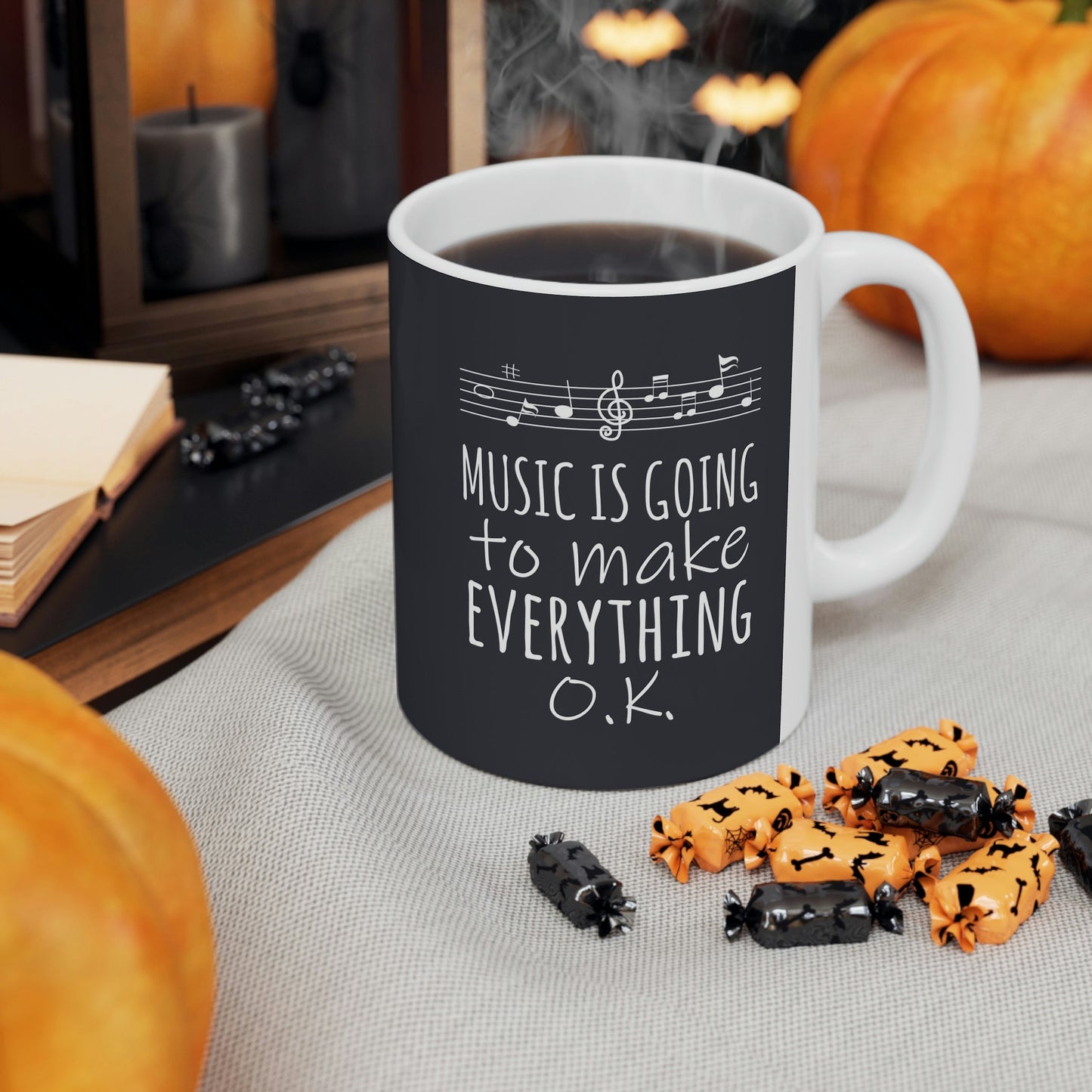 Music Is Going To Make Everything Ok Music Quotes Ceramic Mug 11oz Ichaku [Perfect Gifts Selection]