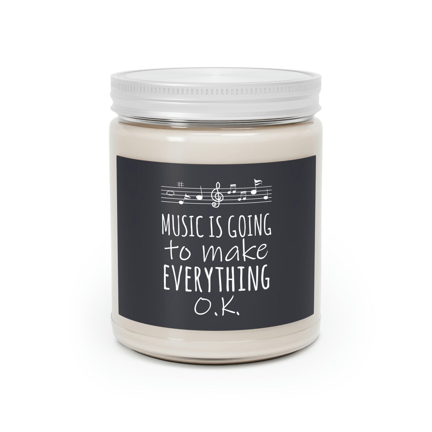 Music Is Going To Make Everything Ok Music Quotes Scented Candle Up to 60hSoy Wax 9oz Ichaku [Perfect Gifts Selection]