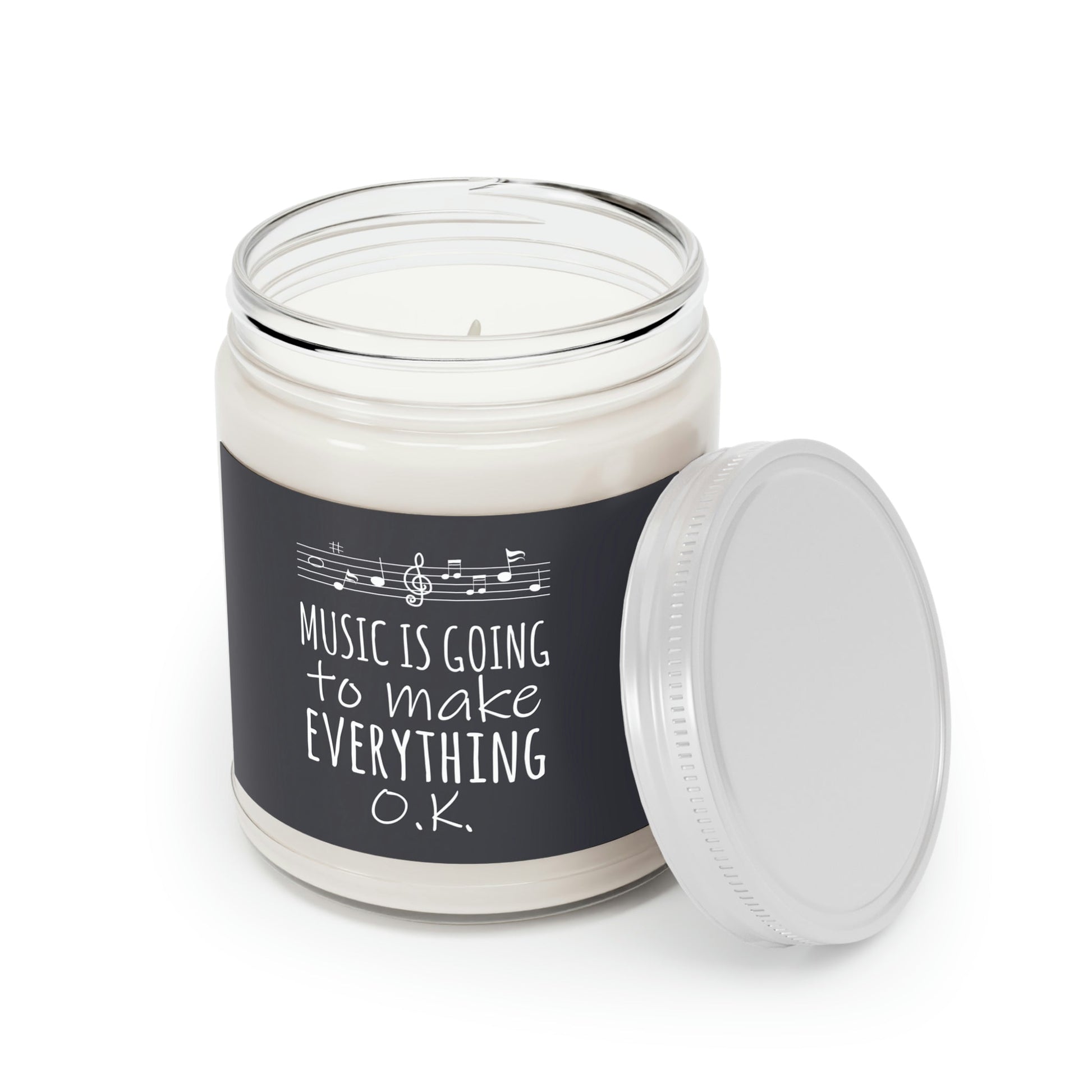 Music Is Going To Make Everything Ok Music Quotes Scented Candle Up to 60hSoy Wax 9oz Ichaku [Perfect Gifts Selection]