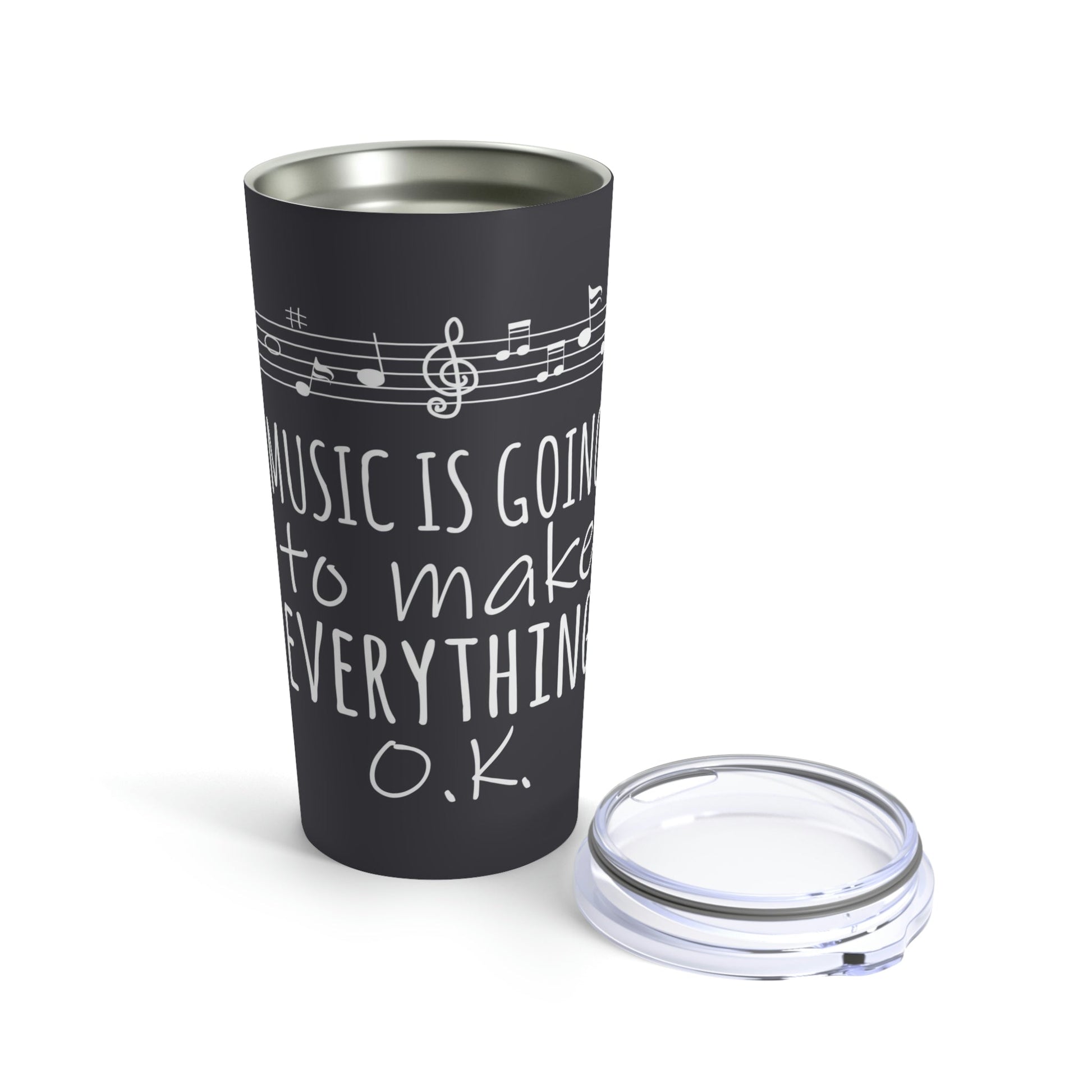 Music Is Going To Make Everything Ok Music Quotes Stainless Steel Hot or Cold Vacuum Tumbler 20oz Ichaku [Perfect Gifts Selection]