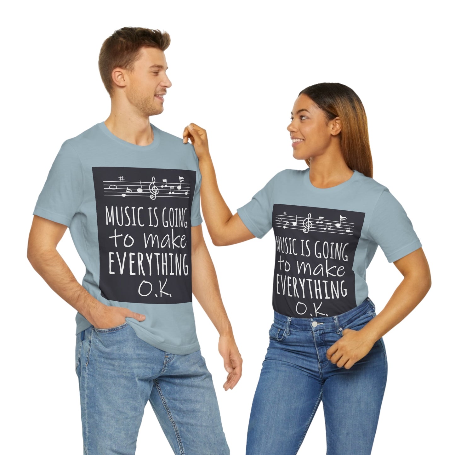 Music Is Going To Make Everything Ok Music Quotes Unisex Jersey Short Sleeve T-Shirt Ichaku [Perfect Gifts Selection]