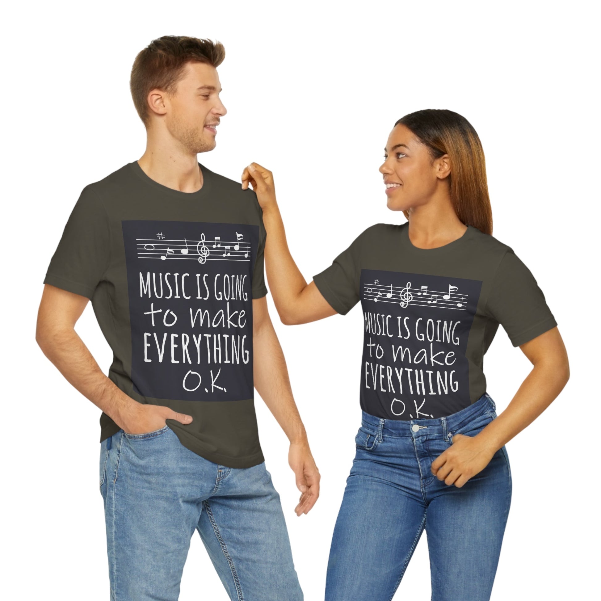 Music Is Going To Make Everything Ok Music Quotes Unisex Jersey Short Sleeve T-Shirt Ichaku [Perfect Gifts Selection]