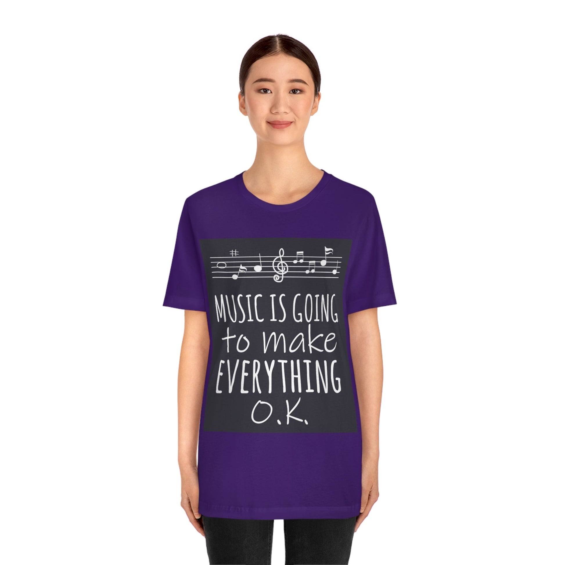 Music Is Going To Make Everything Ok Music Quotes Unisex Jersey Short Sleeve T-Shirt Ichaku [Perfect Gifts Selection]