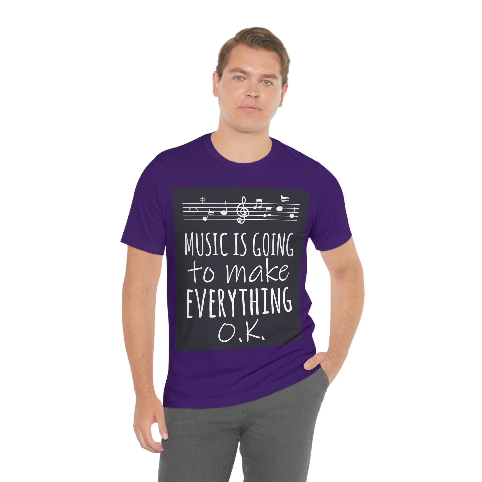 Music Is Going To Make Everything Ok Music Quotes Unisex Jersey Short Sleeve T-Shirt Ichaku [Perfect Gifts Selection]