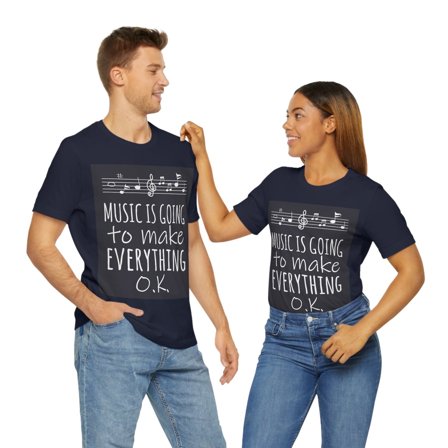 Music Is Going To Make Everything Ok Music Quotes Unisex Jersey Short Sleeve T-Shirt Ichaku [Perfect Gifts Selection]
