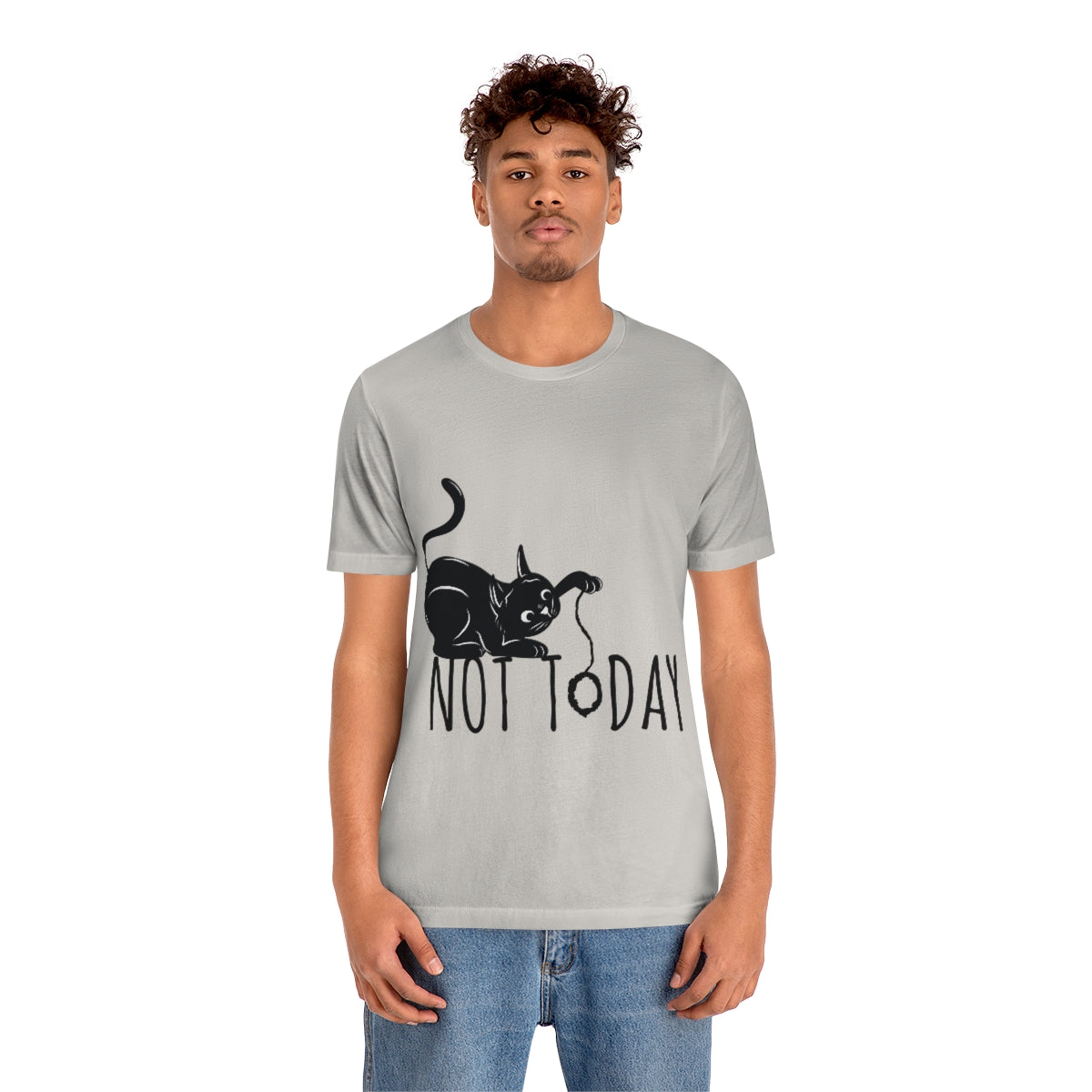 My Black Cat Said: Not Today Monochrome Slogan Unisex Jersey Short Sleeve T-Shirt Ichaku [Perfect Gifts Selection]