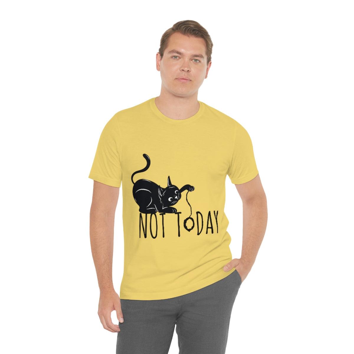 My Black Cat Said: Not Today Monochrome Slogan Unisex Jersey Short Sleeve T-Shirt Ichaku [Perfect Gifts Selection]