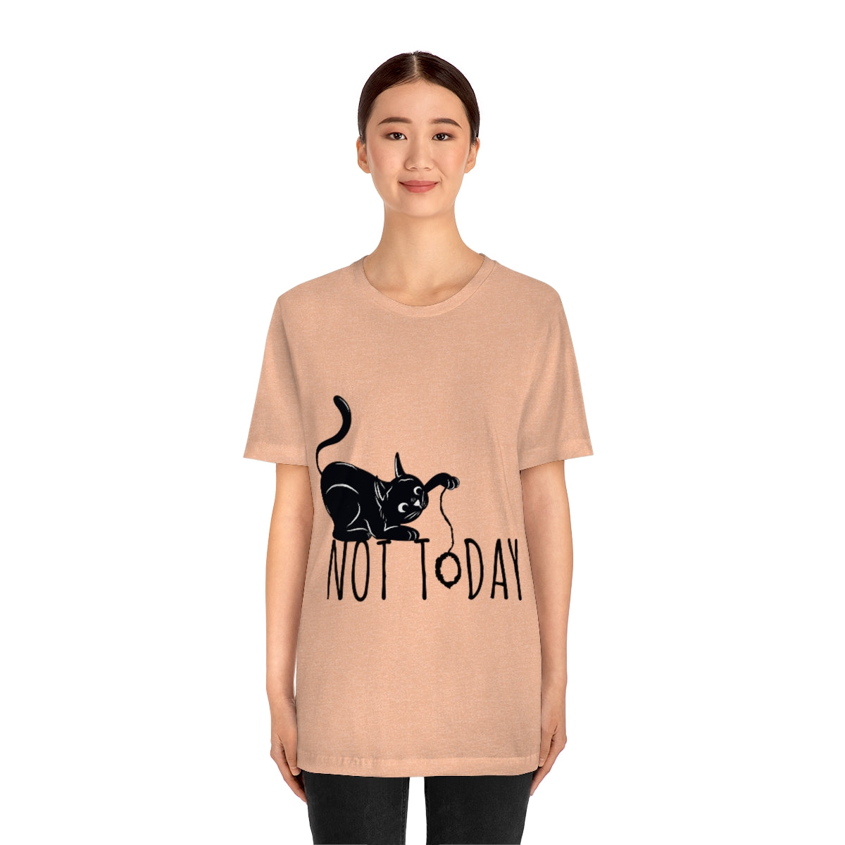 My Black Cat Said: Not Today Monochrome Slogan Unisex Jersey Short Sleeve T-Shirt Ichaku [Perfect Gifts Selection]