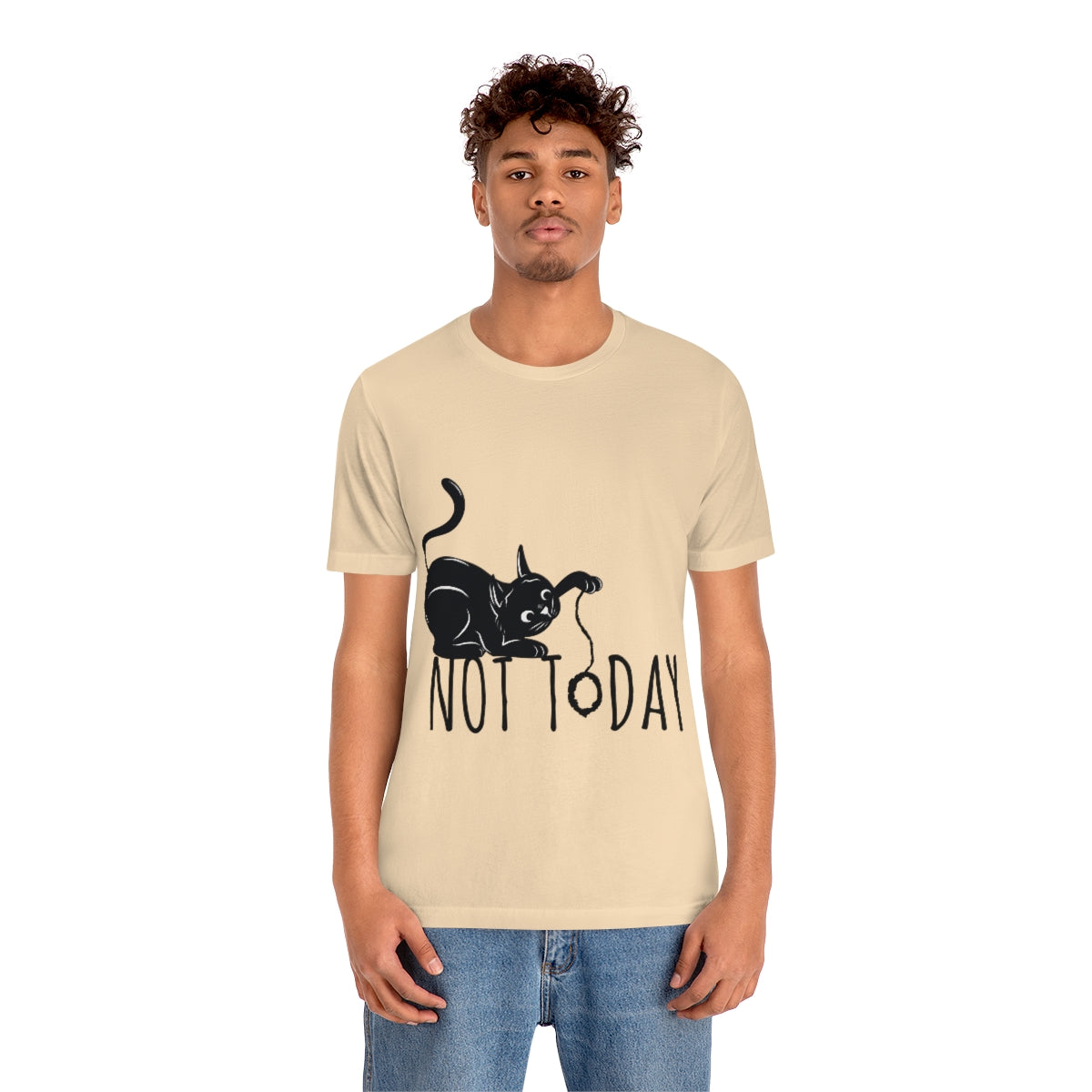 My Black Cat Said: Not Today Monochrome Slogan Unisex Jersey Short Sleeve T-Shirt Ichaku [Perfect Gifts Selection]