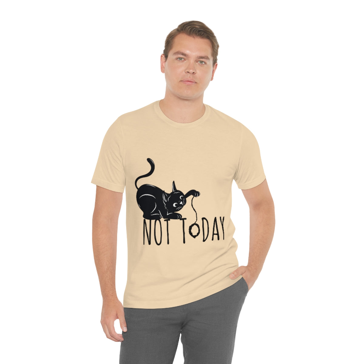 My Black Cat Said: Not Today Monochrome Slogan Unisex Jersey Short Sleeve T-Shirt Ichaku [Perfect Gifts Selection]