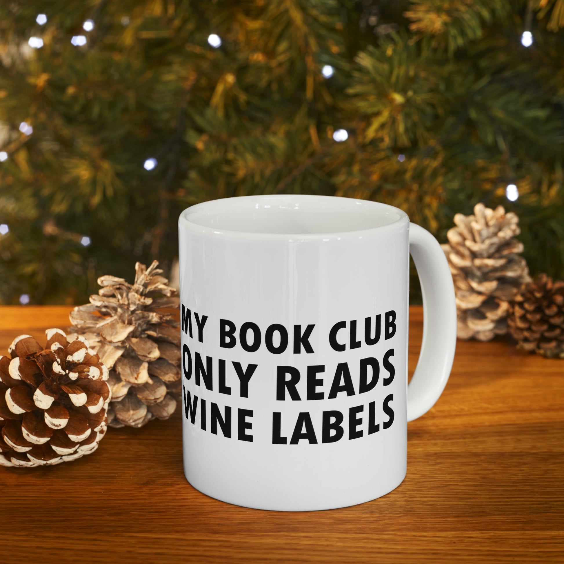 My Book Club Only Reads Wine Labels Bar Lovers Ceramic Mug 11oz Ichaku [Perfect Gifts Selection]