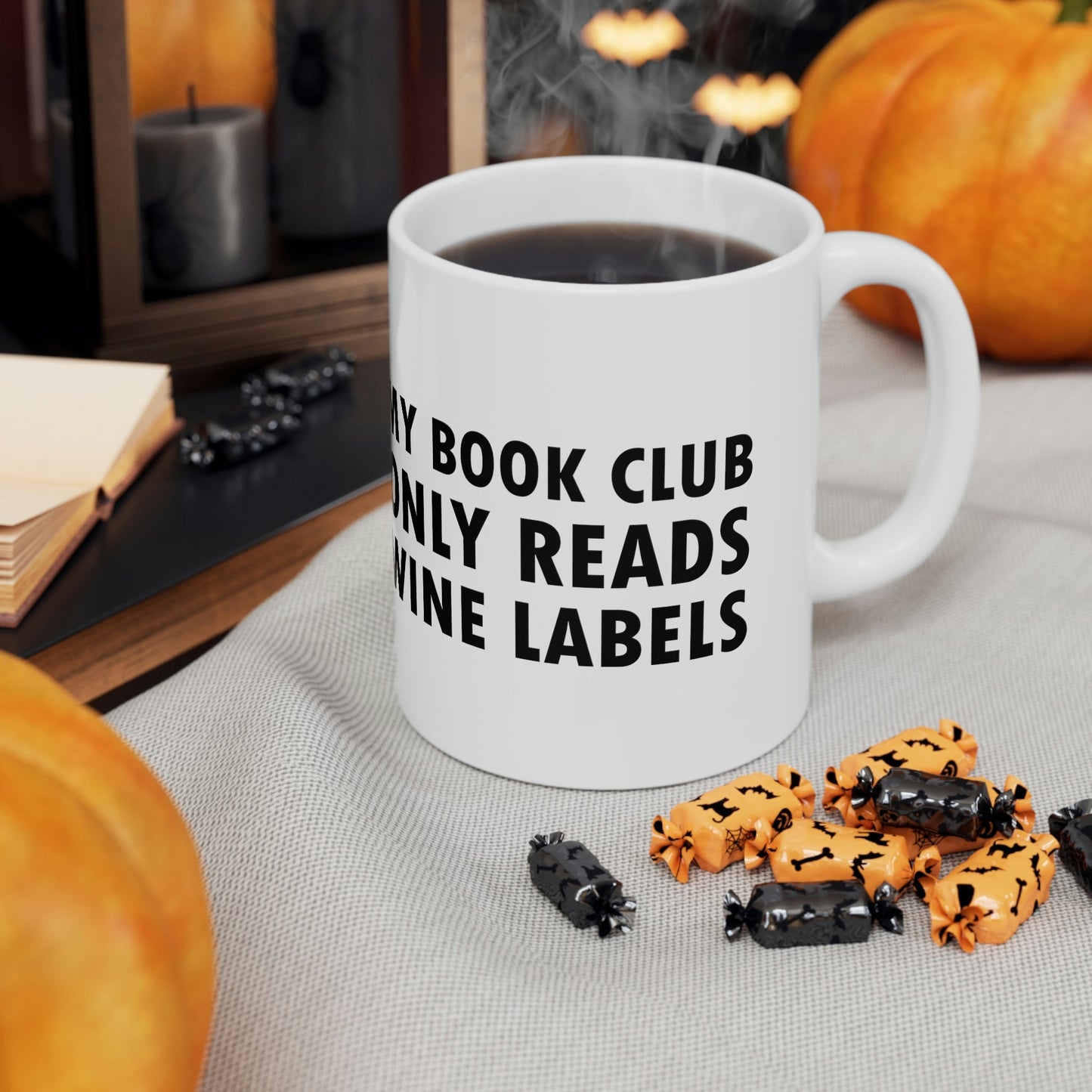 My Book Club Only Reads Wine Labels Bar Lovers Ceramic Mug 11oz Ichaku [Perfect Gifts Selection]