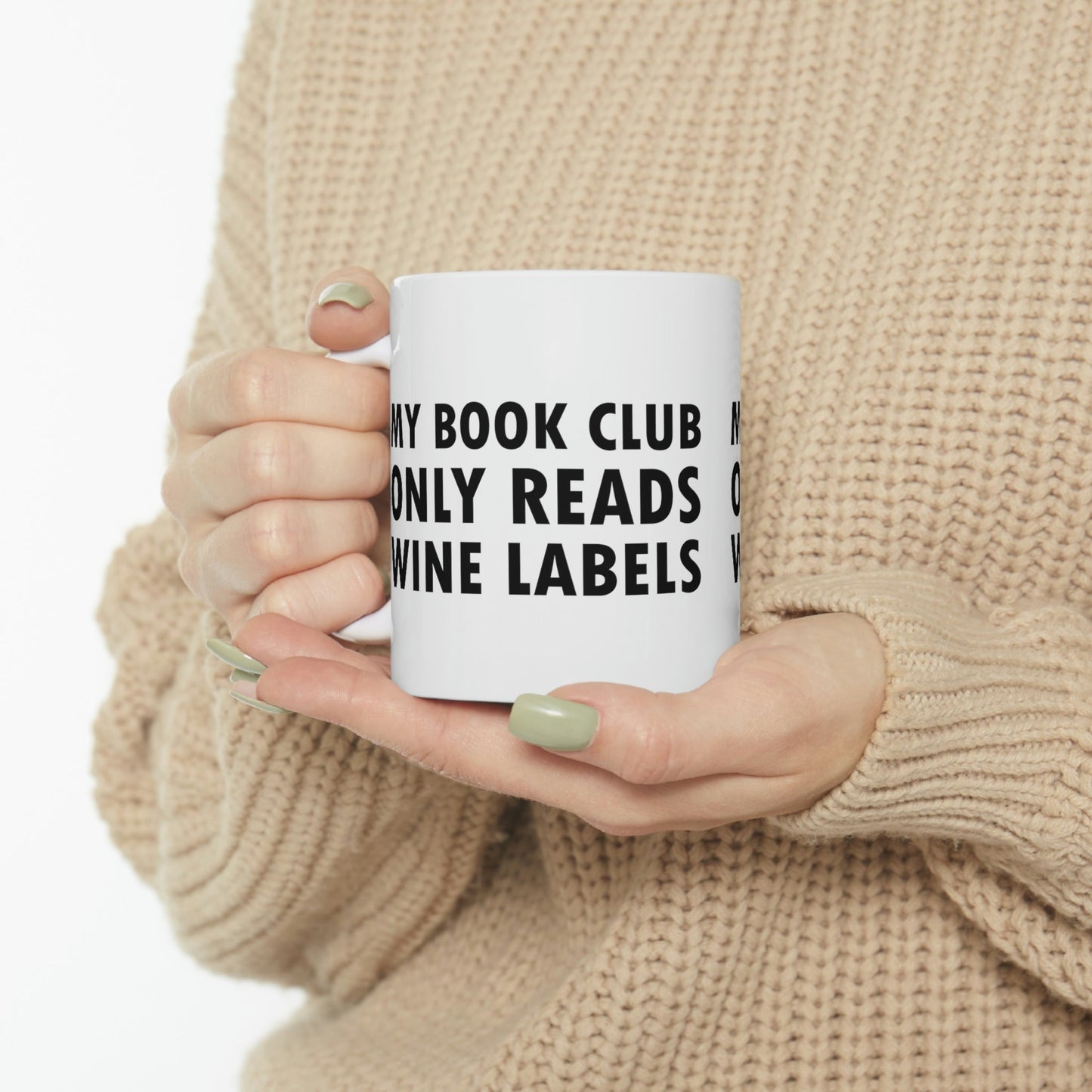 My Book Club Only Reads Wine Labels Bar Lovers Ceramic Mug 11oz Ichaku [Perfect Gifts Selection]