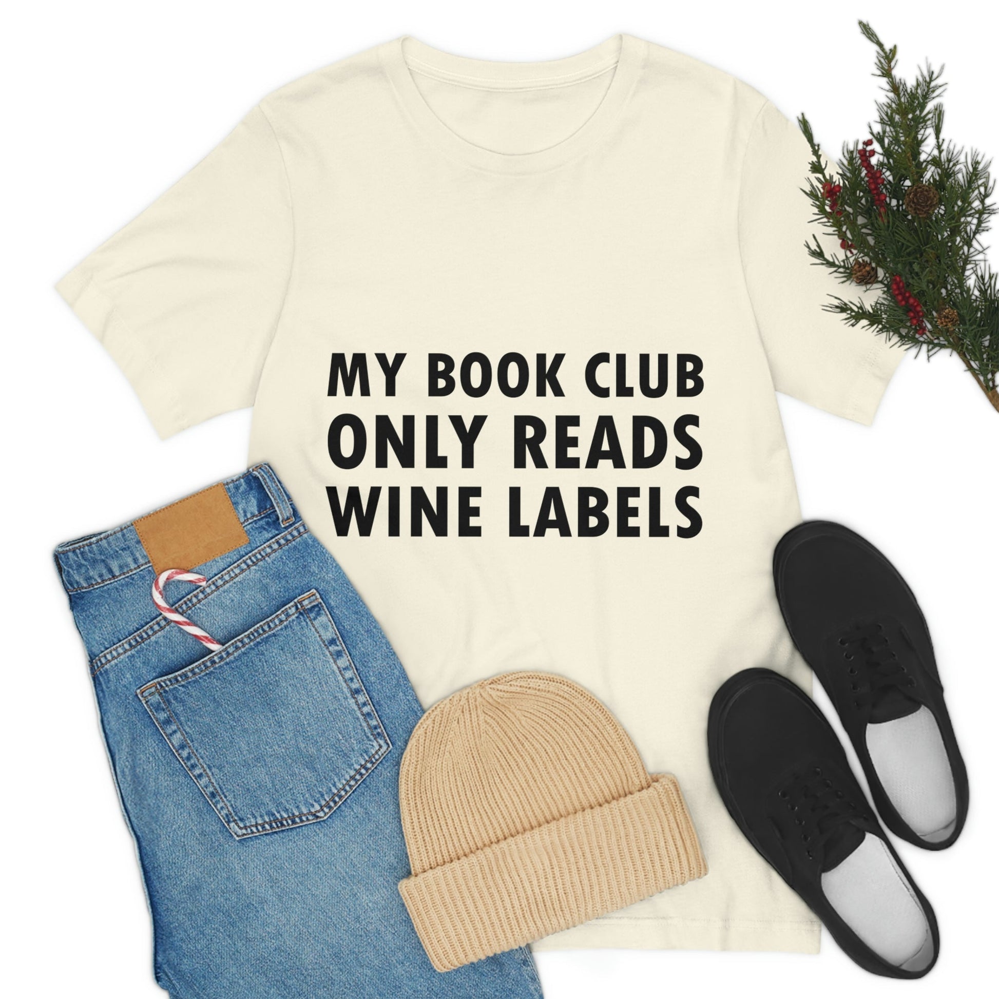 My Book Club Only Reads Wine Labels Bar Lovers Slogans Unisex Jersey Short Sleeve T-Shirt Ichaku [Perfect Gifts Selection]