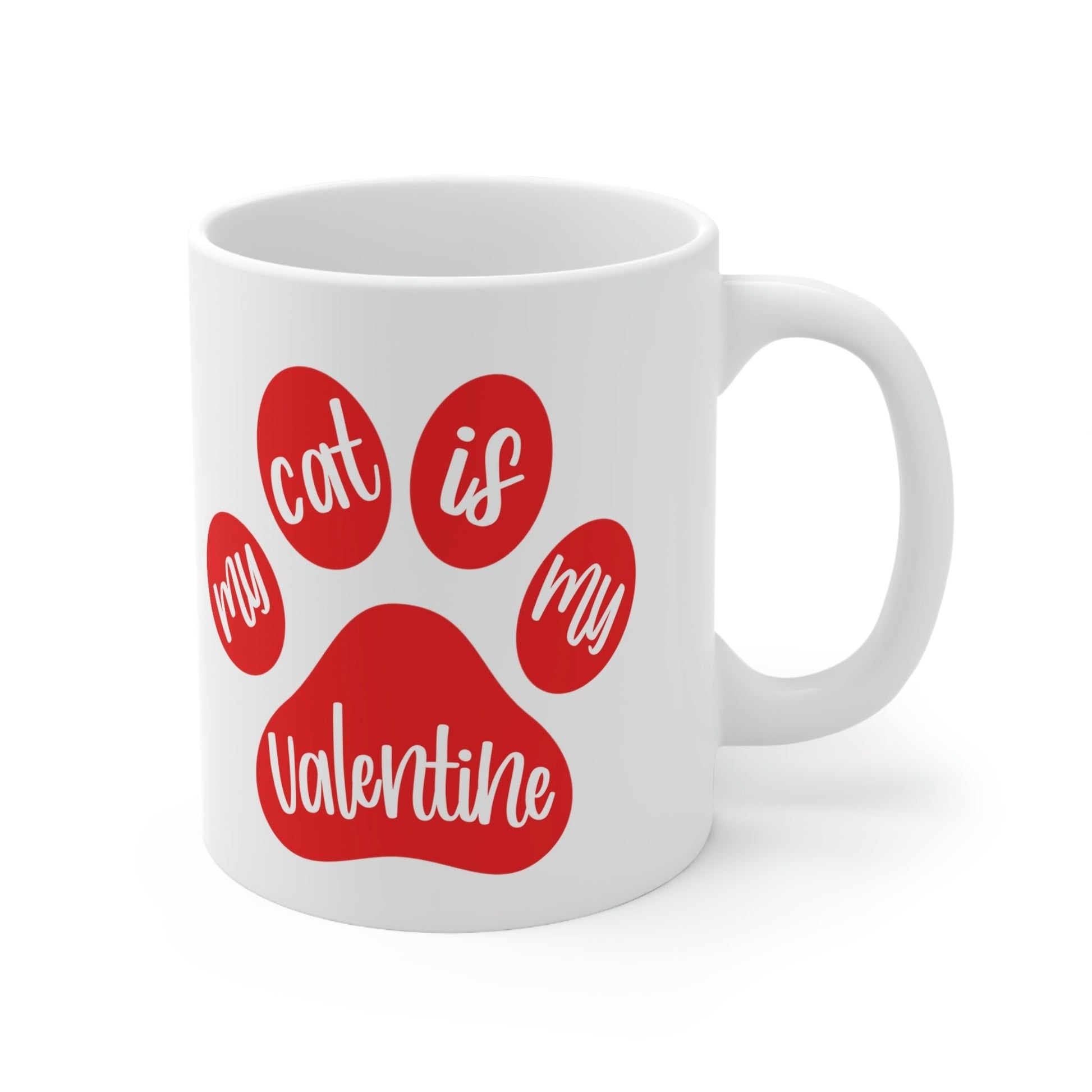 My Cat is My Valentine Cats Valentines Day Ceramic Mug 11oz Ichaku [Perfect Gifts Selection]