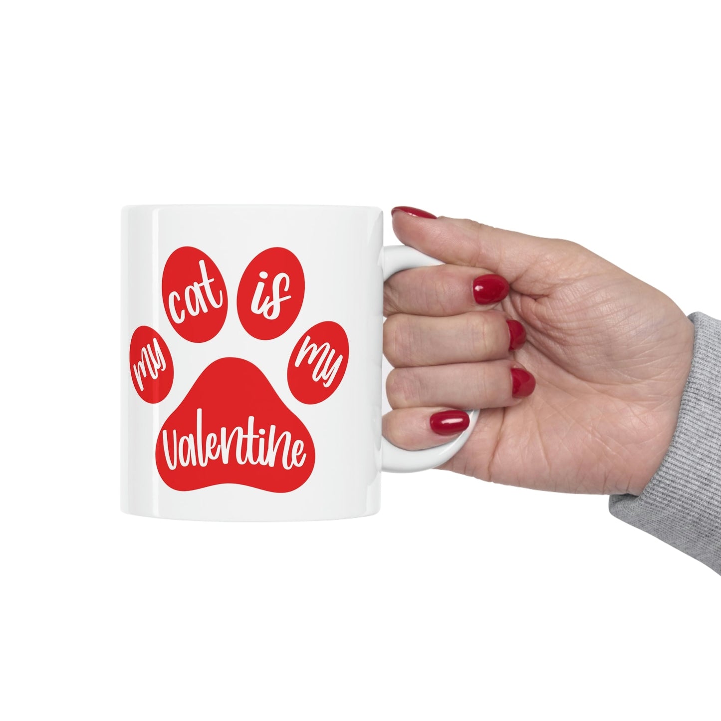 My Cat is My Valentine Cats Valentines Day Ceramic Mug 11oz Ichaku [Perfect Gifts Selection]