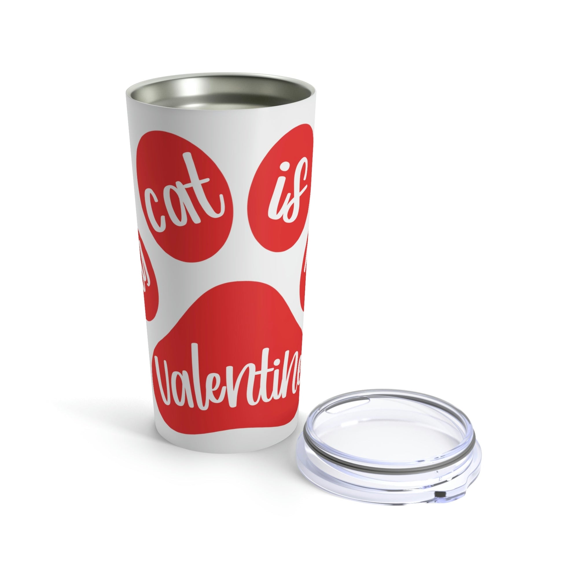 My Cat is My Valentine Cats Valentines Day Stainless Steel Hot or Cold Vacuum Tumbler 20oz Ichaku [Perfect Gifts Selection]