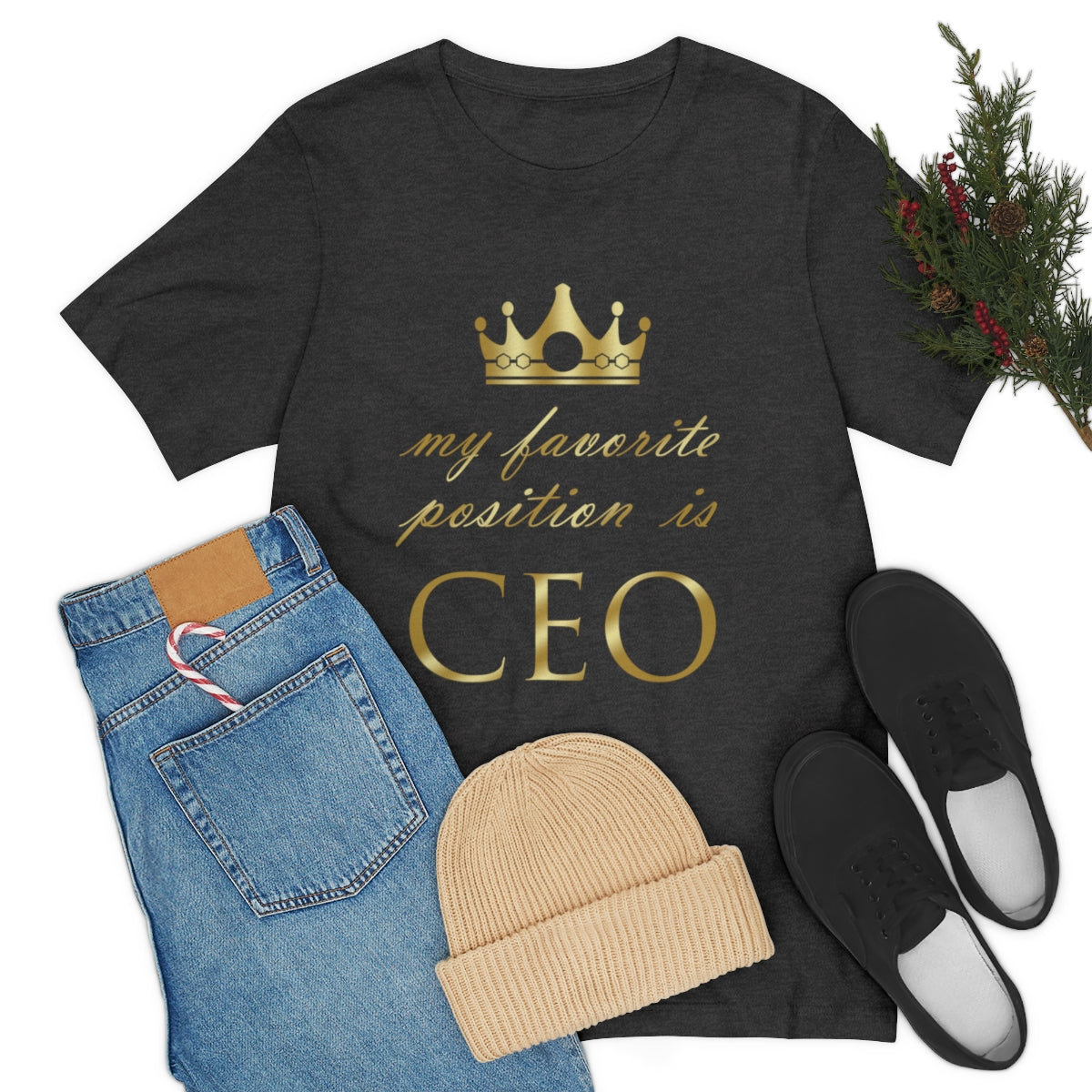 My Favorite Position Is CEO Office Jokes Unisex Jersey Short Sleeve T-Shirt Ichaku [Perfect Gifts Selection]