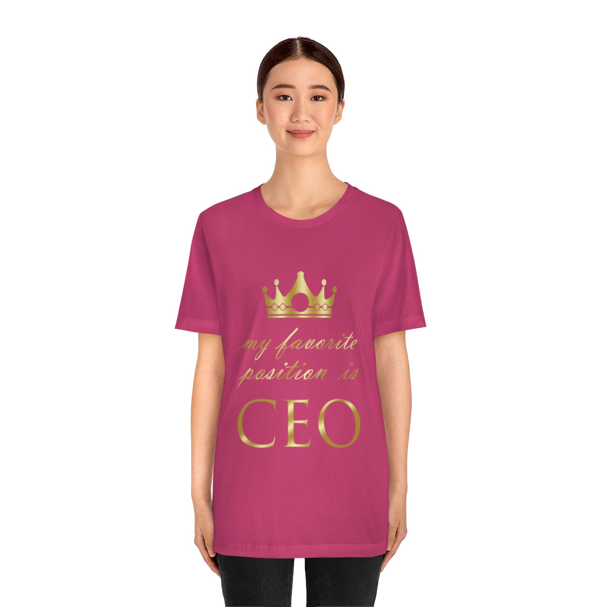 My Favorite Position Is CEO Office Jokes Unisex Jersey Short Sleeve T-Shirt Ichaku [Perfect Gifts Selection]