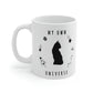 My Own Cat Universe Monochrome Minimalist Art Ceramic Mug 11oz Ichaku [Perfect Gifts Selection]
