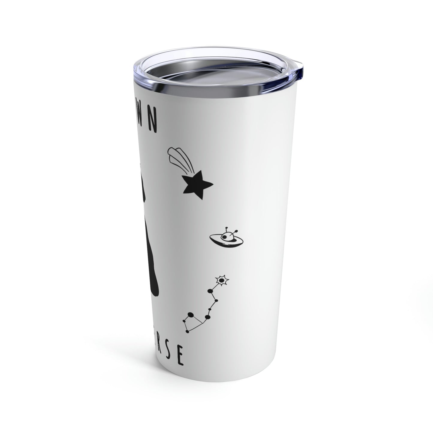 My Own Cat Universe Monochrome Minimalist Art Stainless Steel Hot or Cold Vacuum Tumbler 20oz Ichaku [Perfect Gifts Selection]