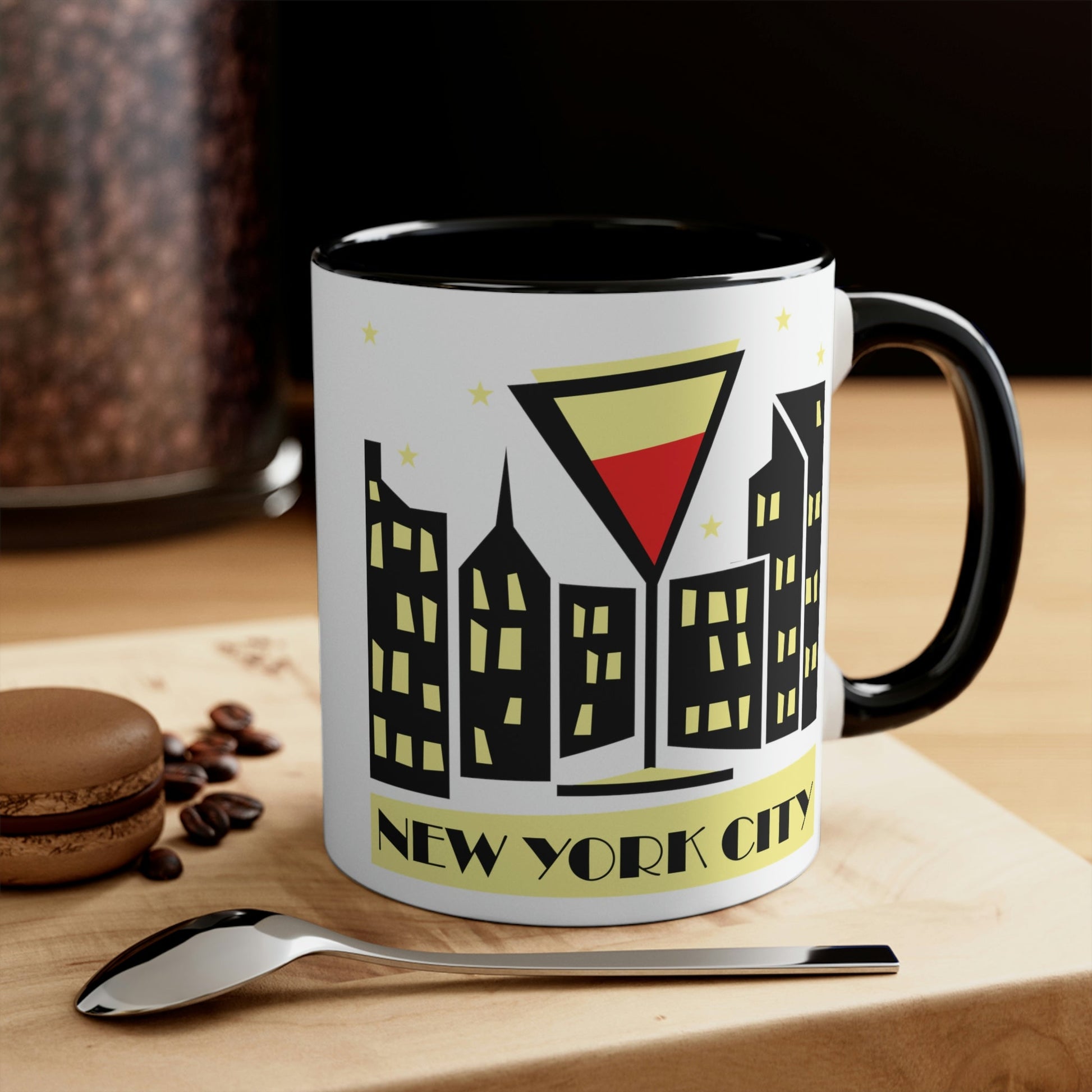 New York City Modern Abstract Art Classic Accent Coffee Mug 11oz Ichaku [Perfect Gifts Selection]