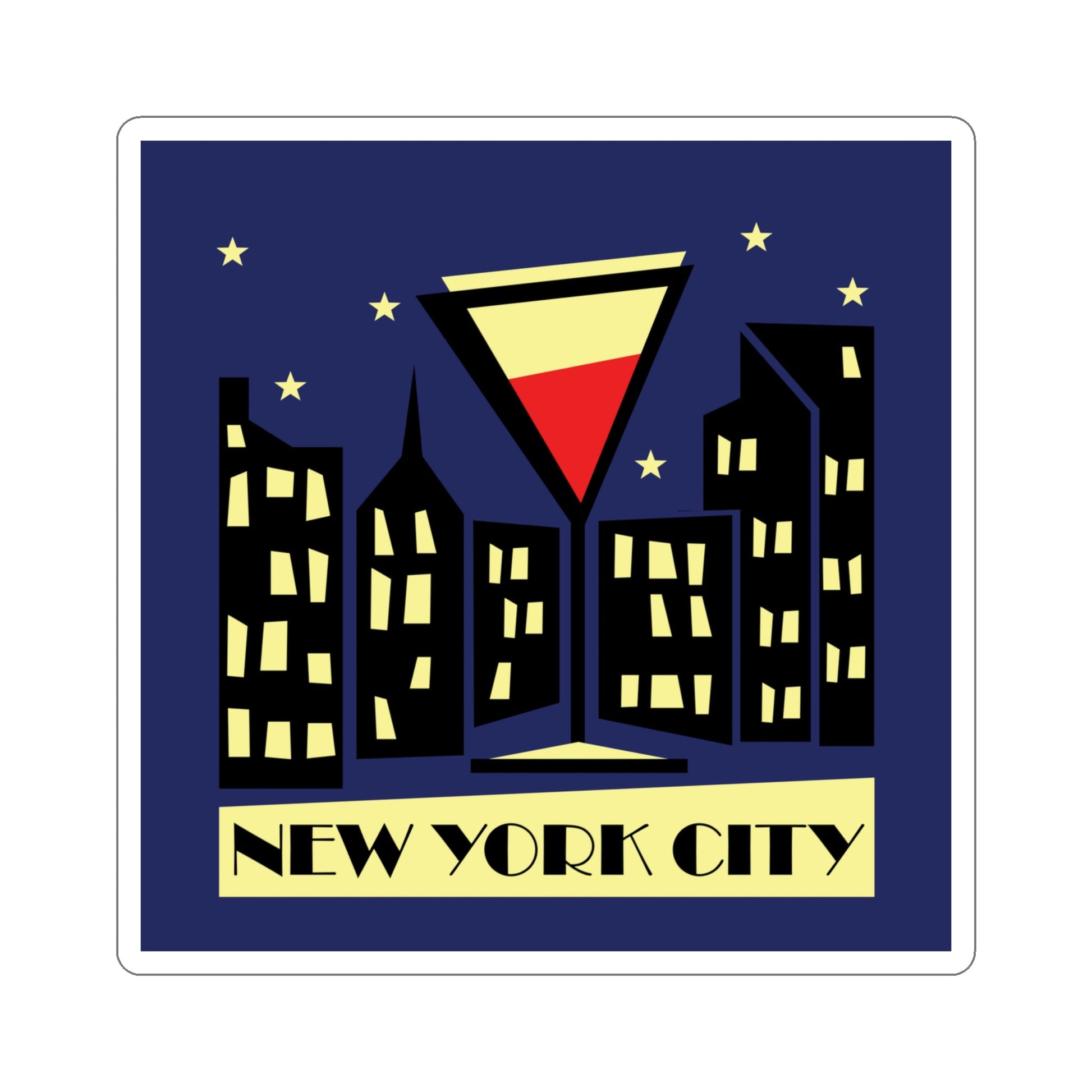 New York City Modern Abstract Art Die-Cut Sticker Ichaku [Perfect Gifts Selection]