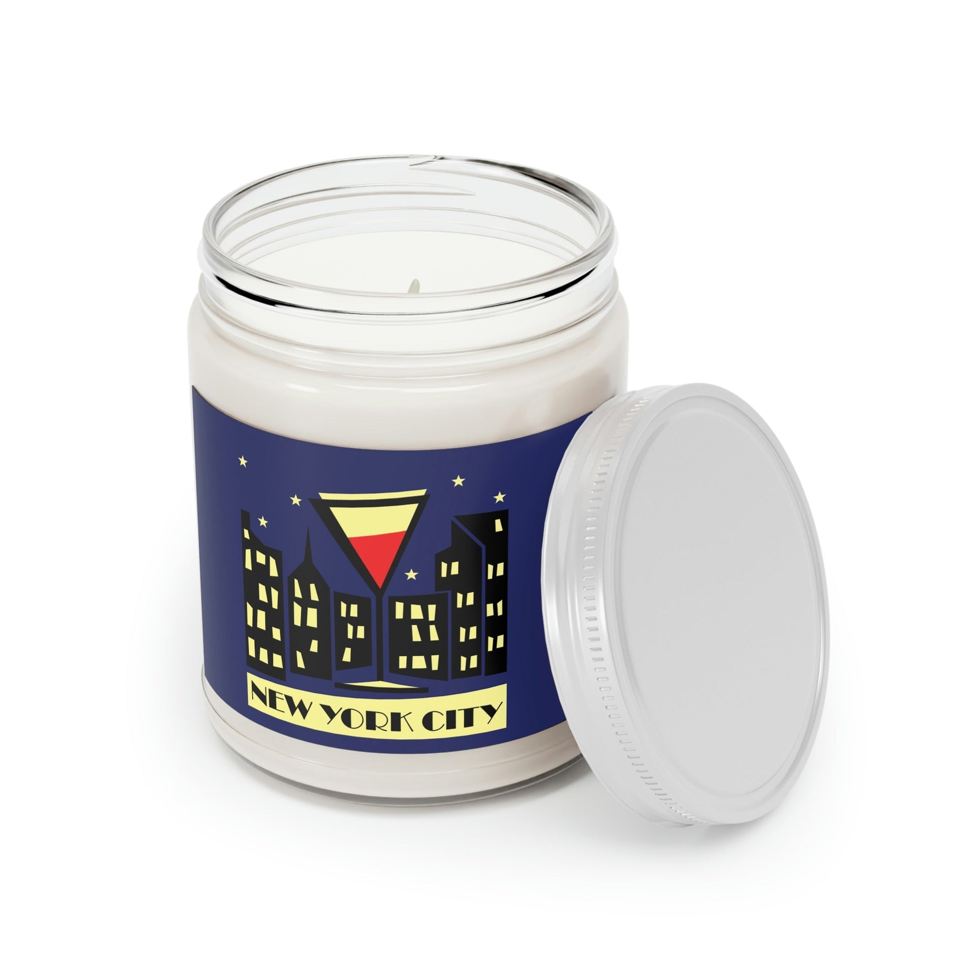 New York City Modern Abstract Art Scented Candle Up to 60hSoy Wax 9oz Ichaku [Perfect Gifts Selection]