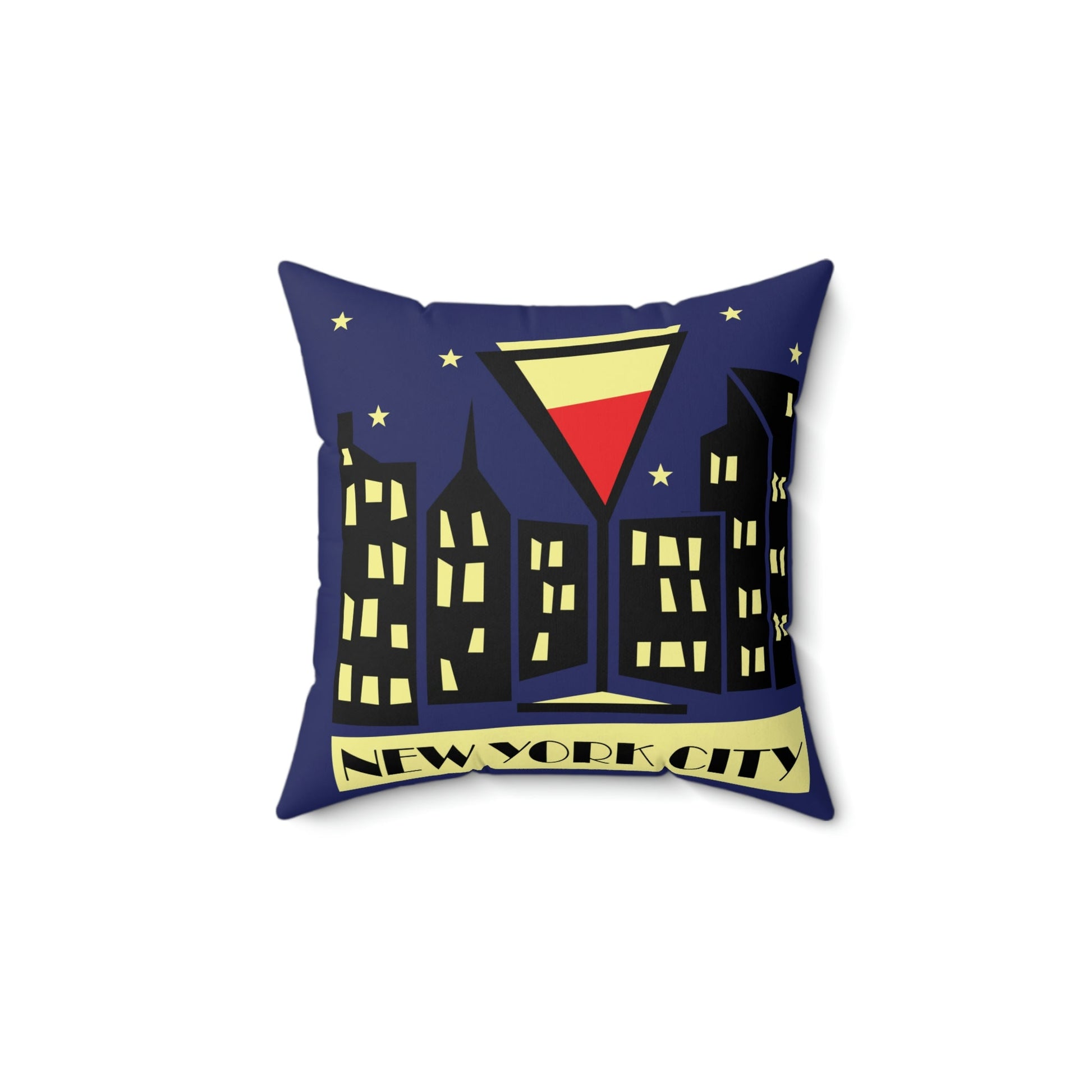 New York City Modern Abstract Art Spun Polyester Square Pillow Ichaku [Perfect Gifts Selection]