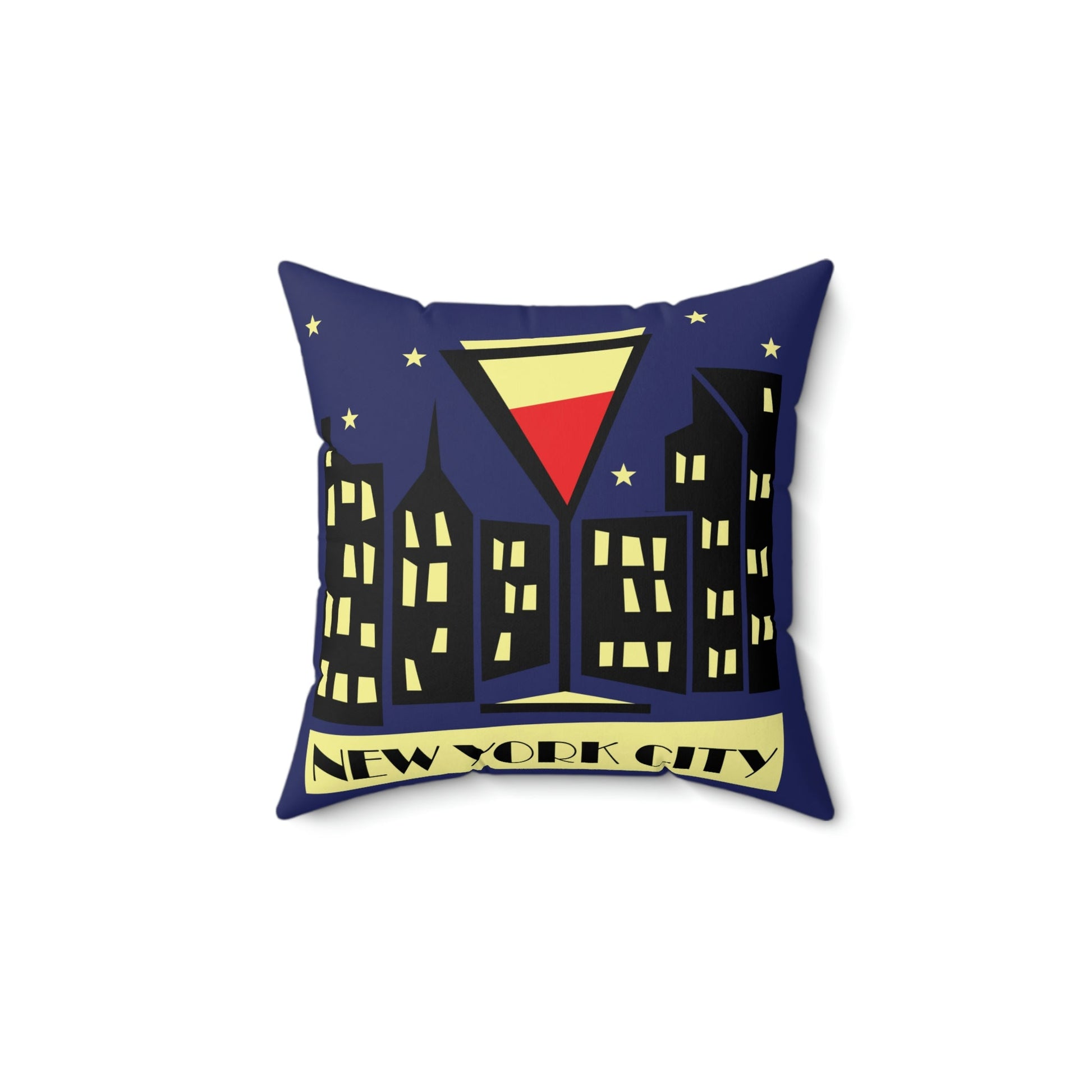 New York City Modern Abstract Art Spun Polyester Square Pillow Ichaku [Perfect Gifts Selection]