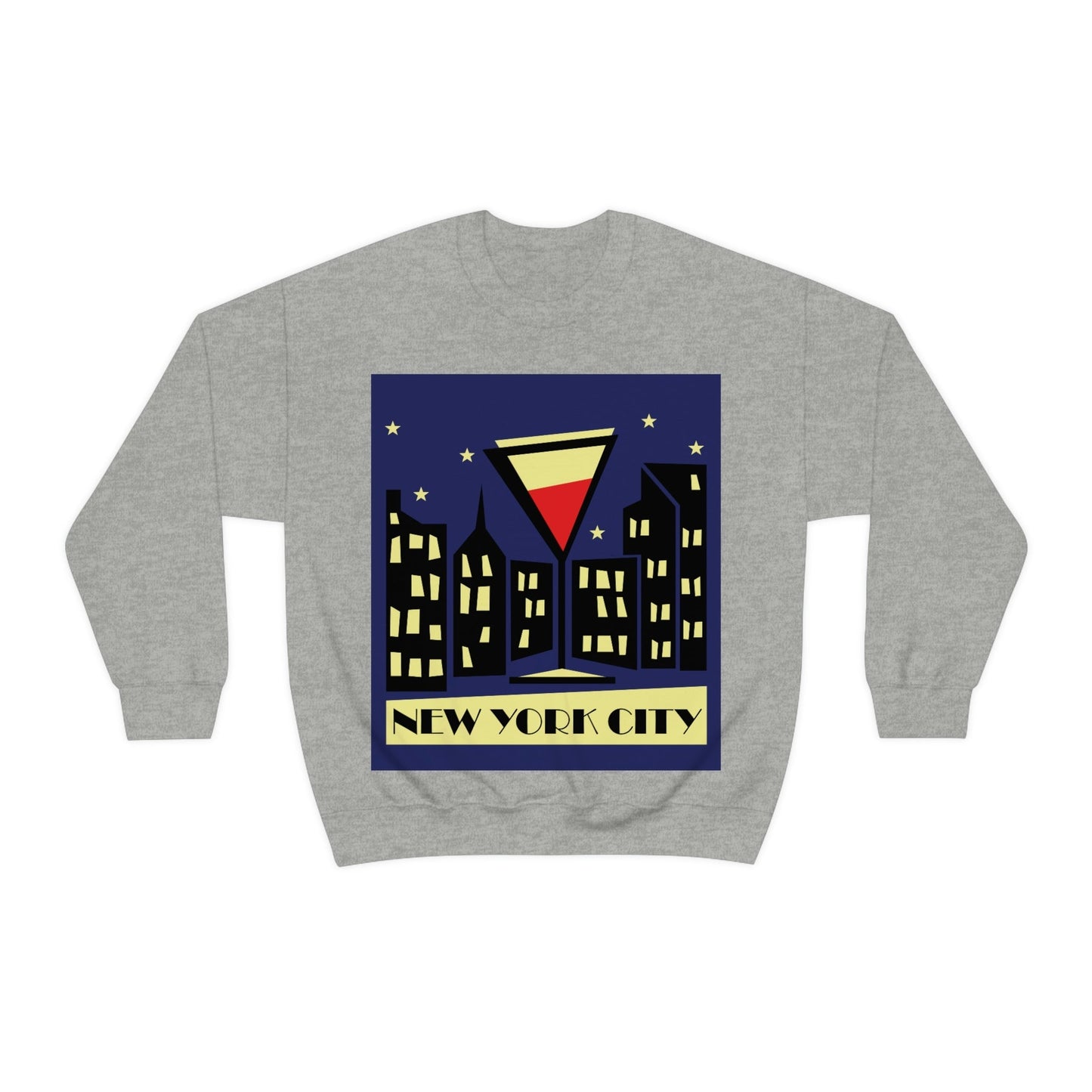 New York City Modern Abstract Art Unisex Heavy Blend™ Crewneck Sweatshirt Ichaku [Perfect Gifts Selection]