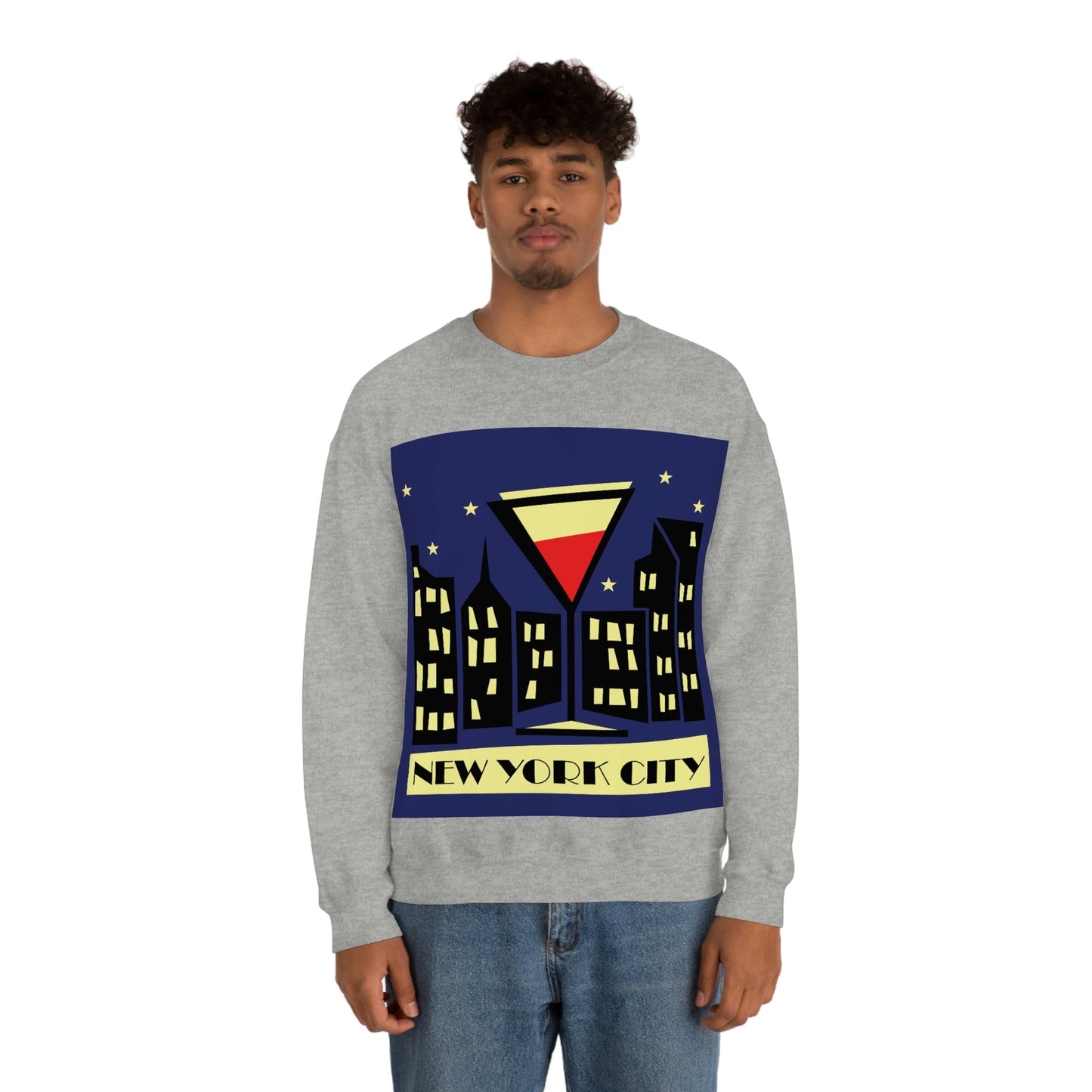 New York City Modern Abstract Art Unisex Heavy Blend™ Crewneck Sweatshirt Ichaku [Perfect Gifts Selection]